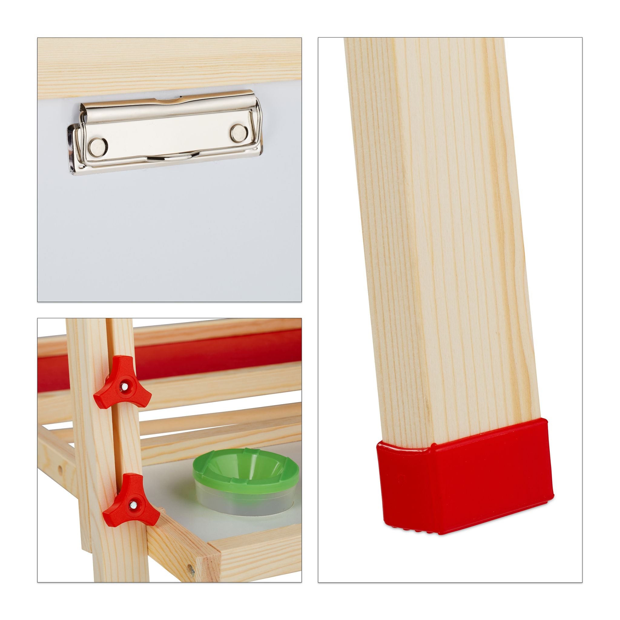 Standtafel Kinder mit Whiteboard Weiss-Dunkelgrün-Hellbraun von guteszeug.ch