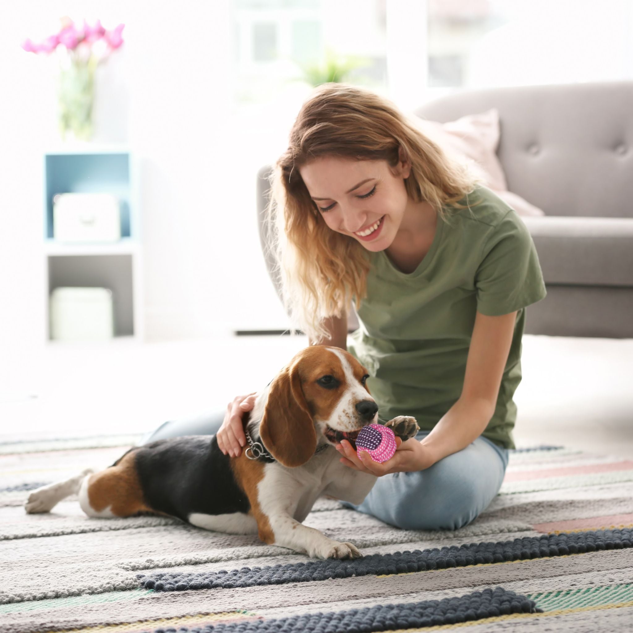 Hundespielzeug Set 10 teilig Blau-Grün-Orange von Relaxdays