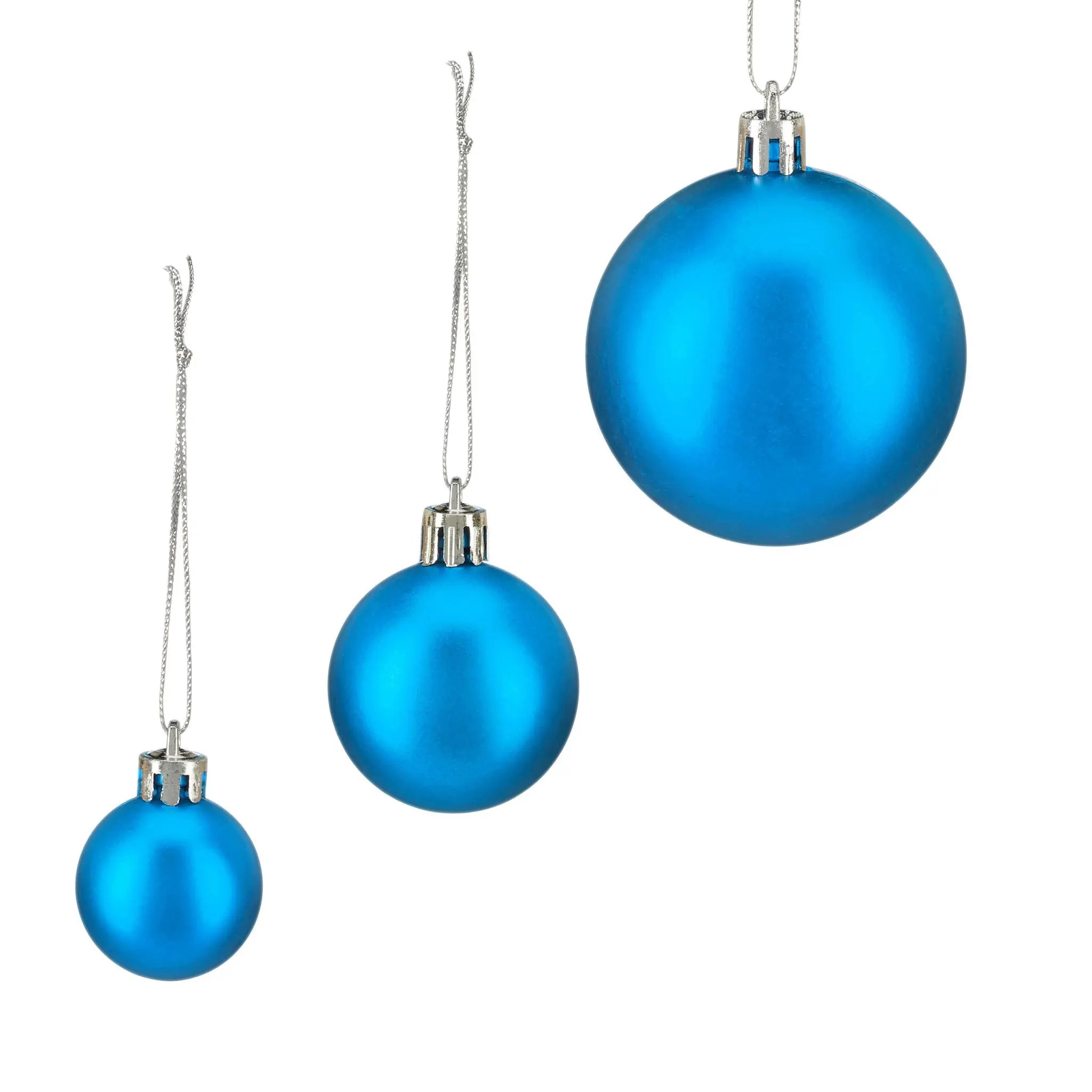Weihnachtskugeln 100er-Set Hellblau-Silber von Relaxdays