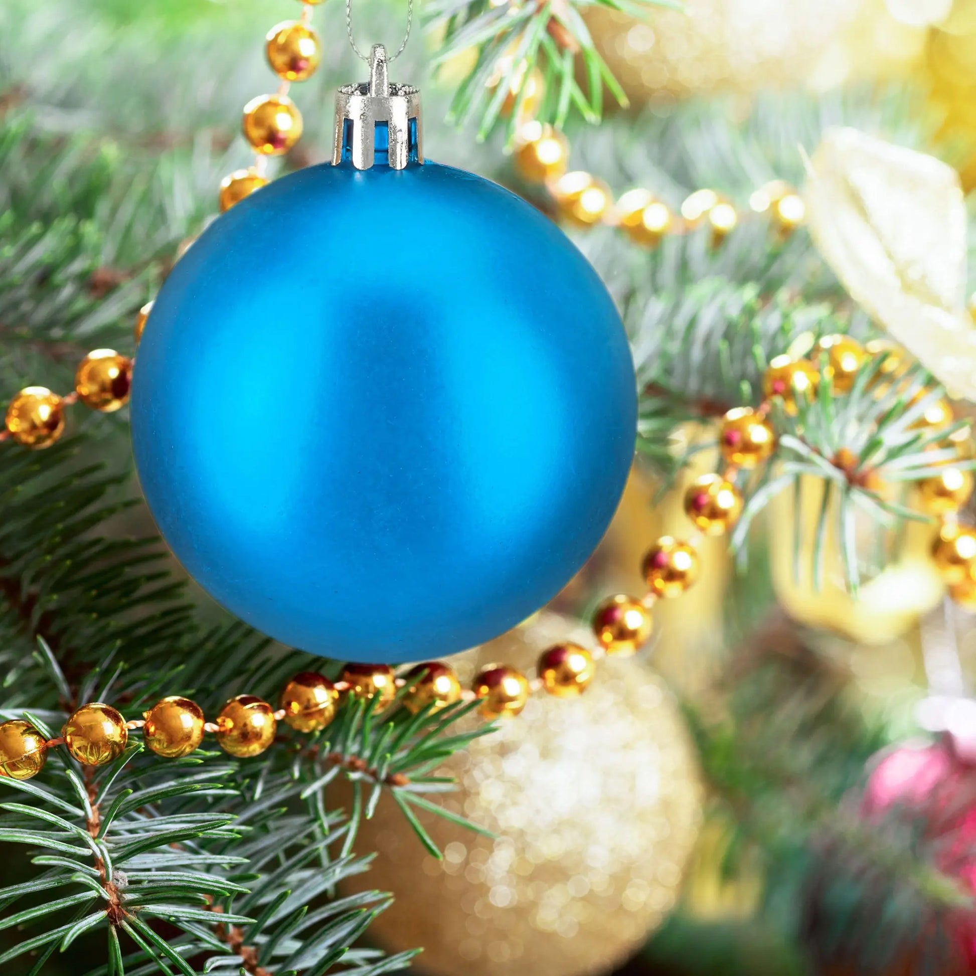 Weihnachtskugeln 100er-Set Hellblau-Silber von Relaxdays