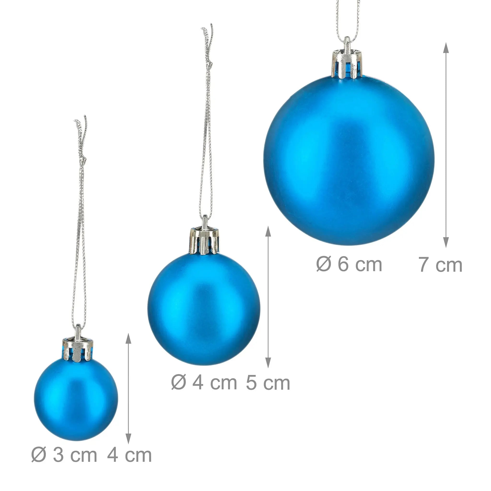 Weihnachtskugeln 100er-Set Hellblau-Silber von Relaxdays