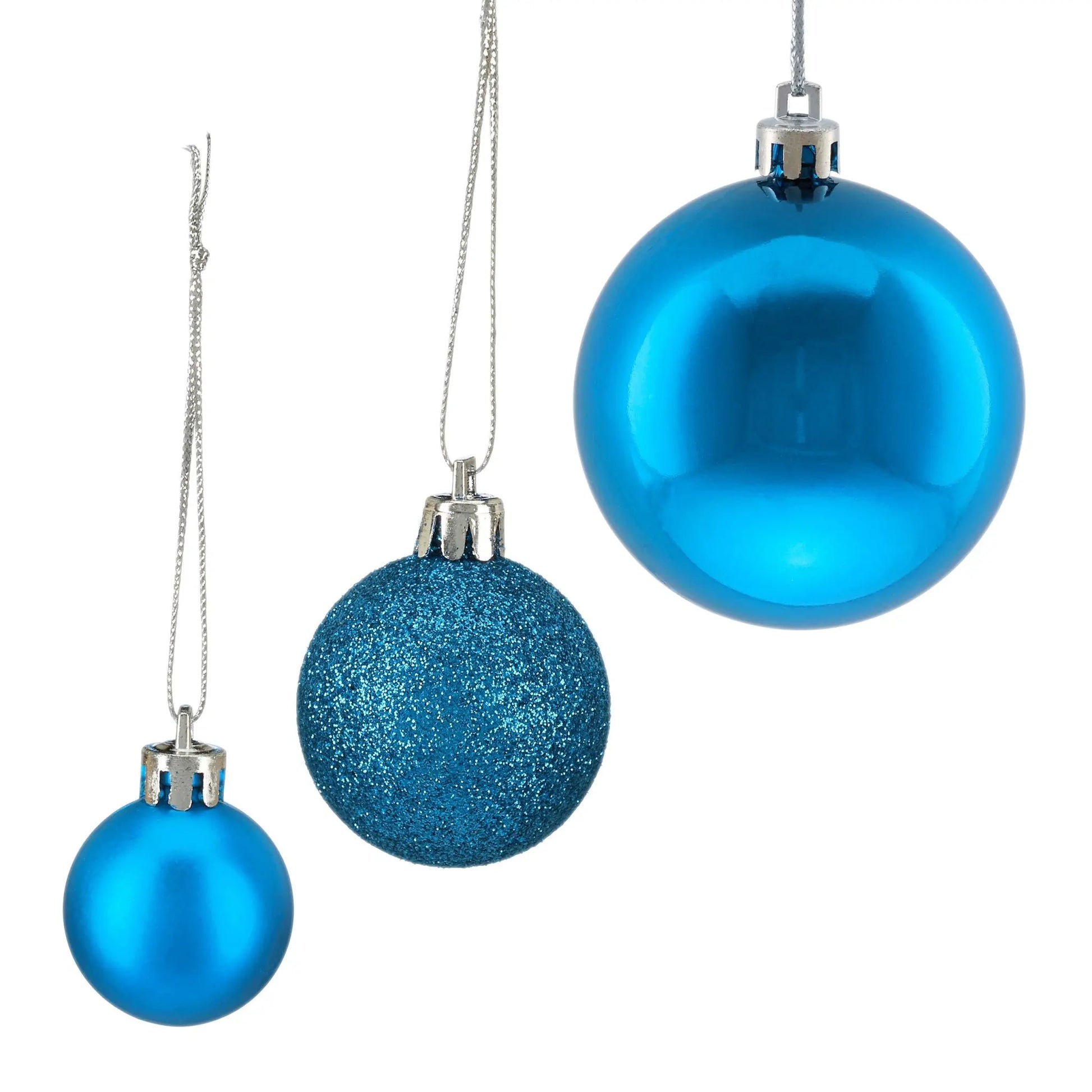 Weihnachtskugeln 100er-Set Hellblau-Silber von Relaxdays