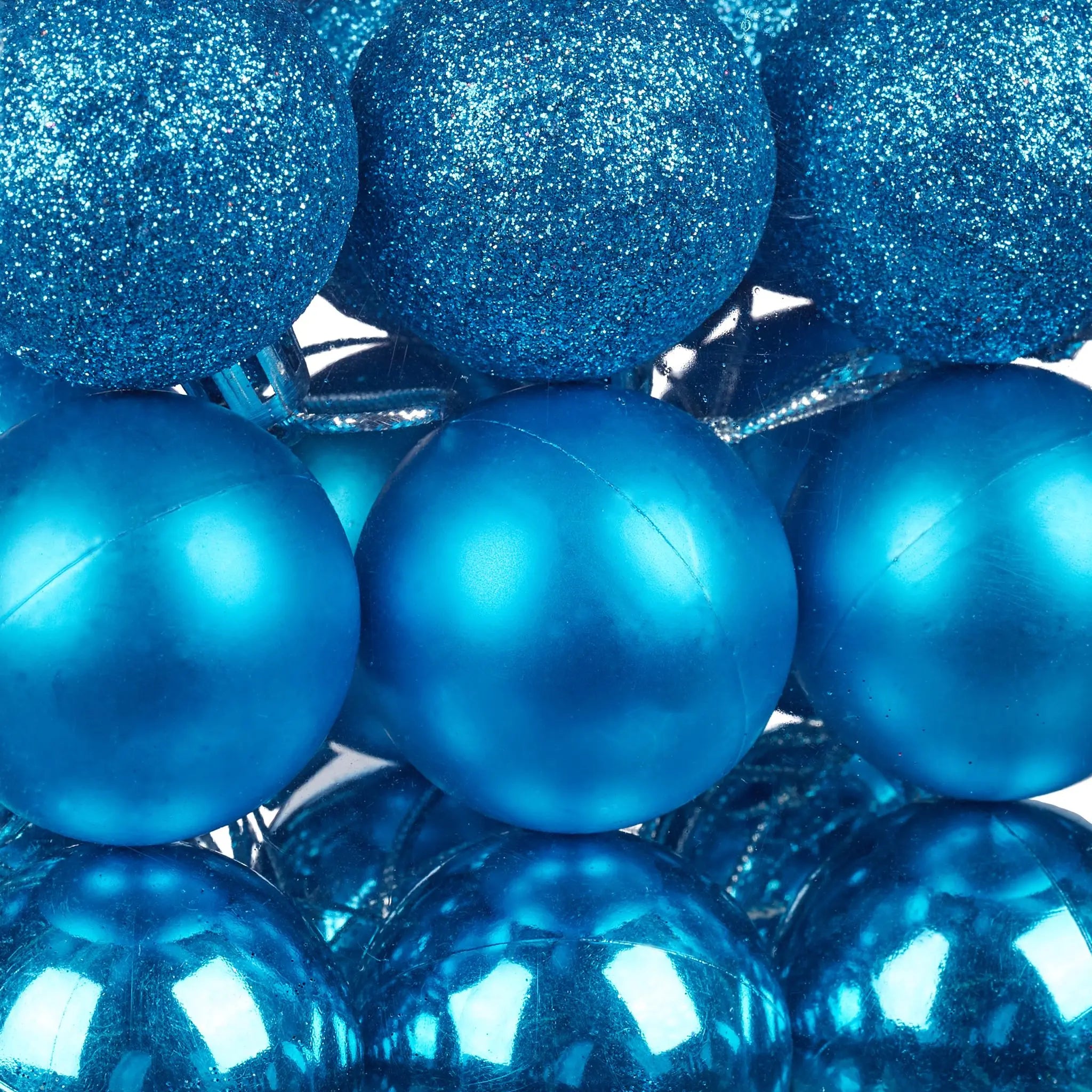 Weihnachtskugeln 100er-Set Hellblau-Silber von Relaxdays