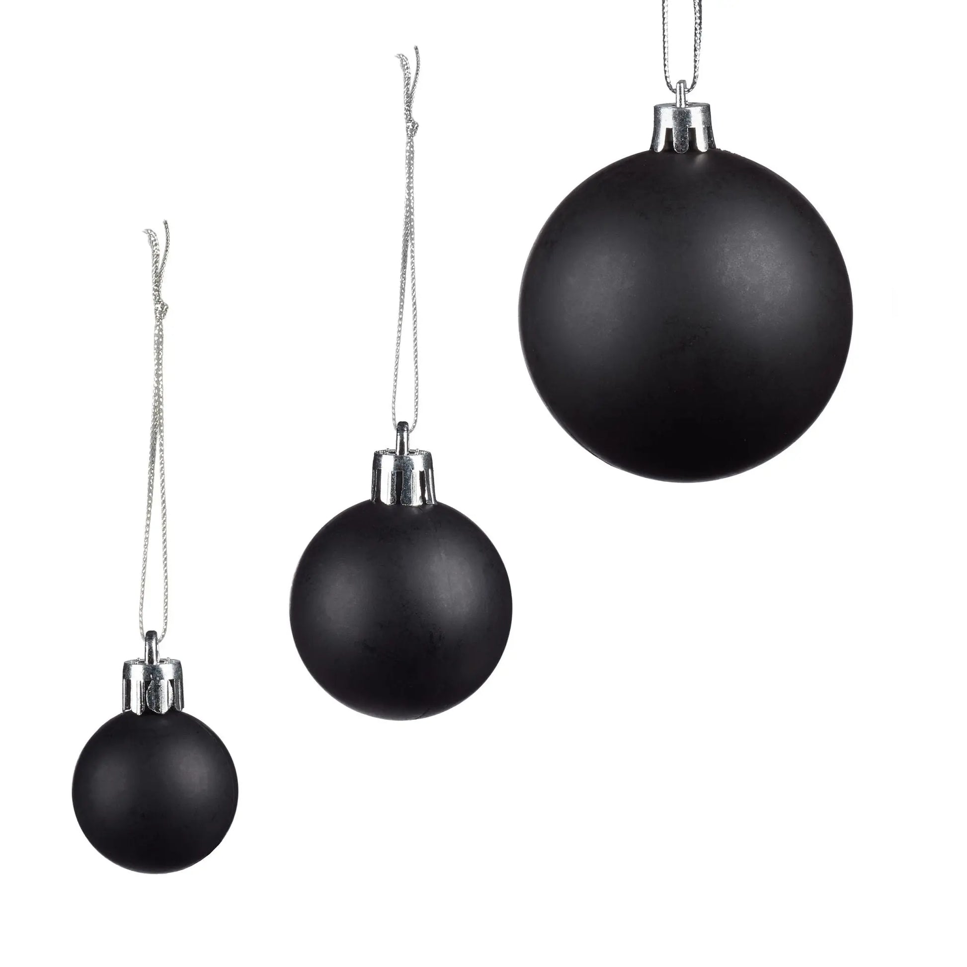 Weihnachtskugeln 100er-Set Schwarz-Silber von Relaxdays