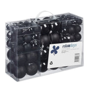 Weihnachtskugeln 100er-Set Schwarz-Silber von Relaxdays