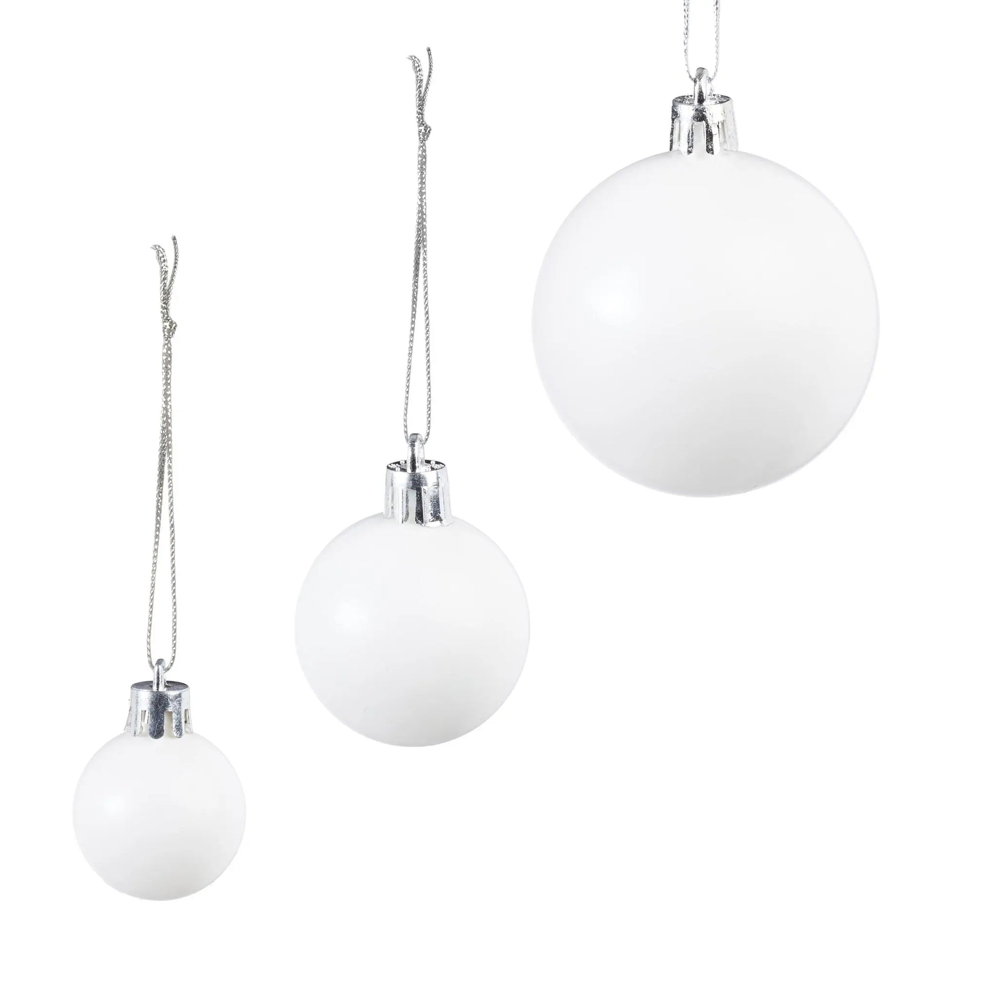 Weihnachtskugeln 100er-Set Weiss-Silber von Relaxdays