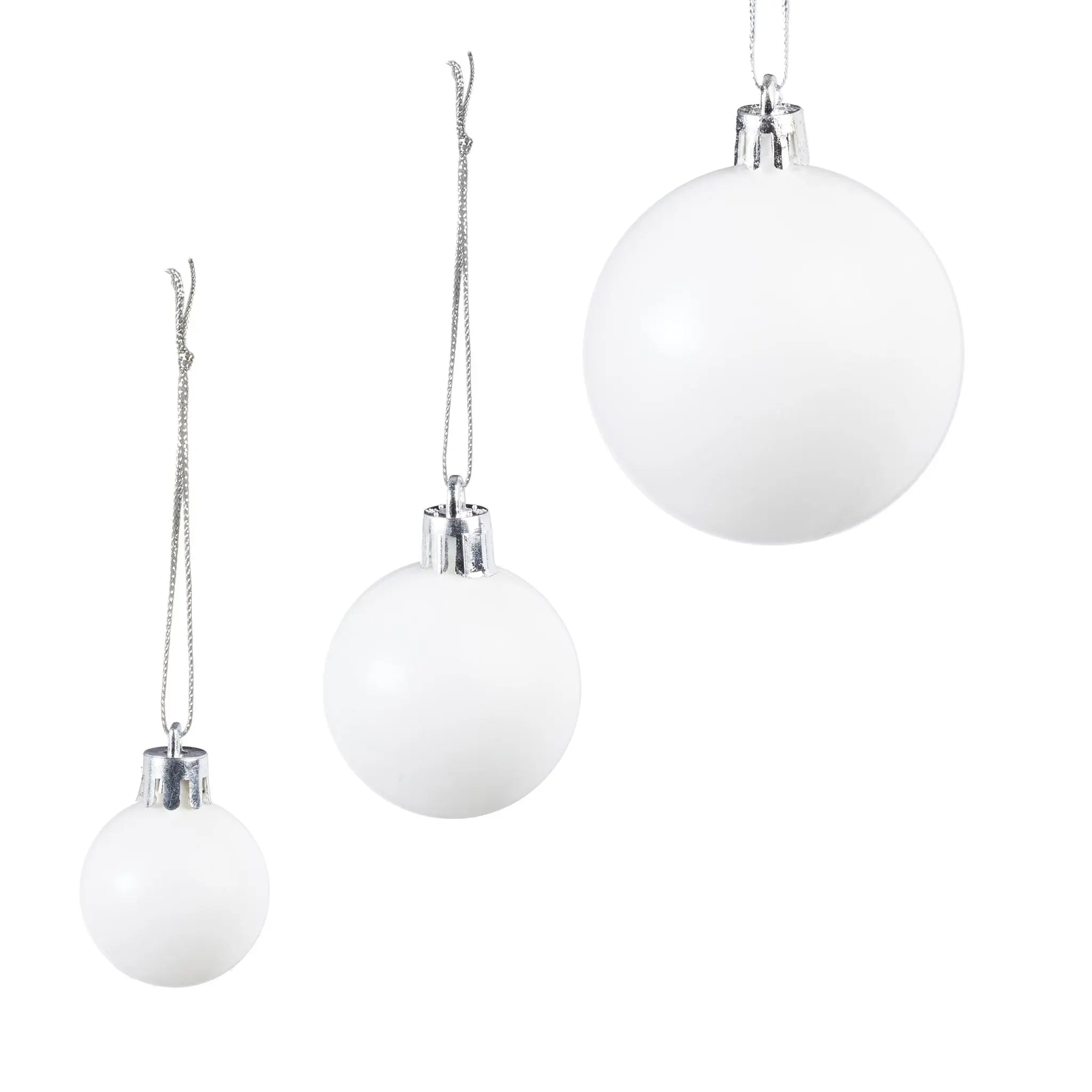 Weihnachtskugeln 100er-Set Weiss-Silber von Relaxdays