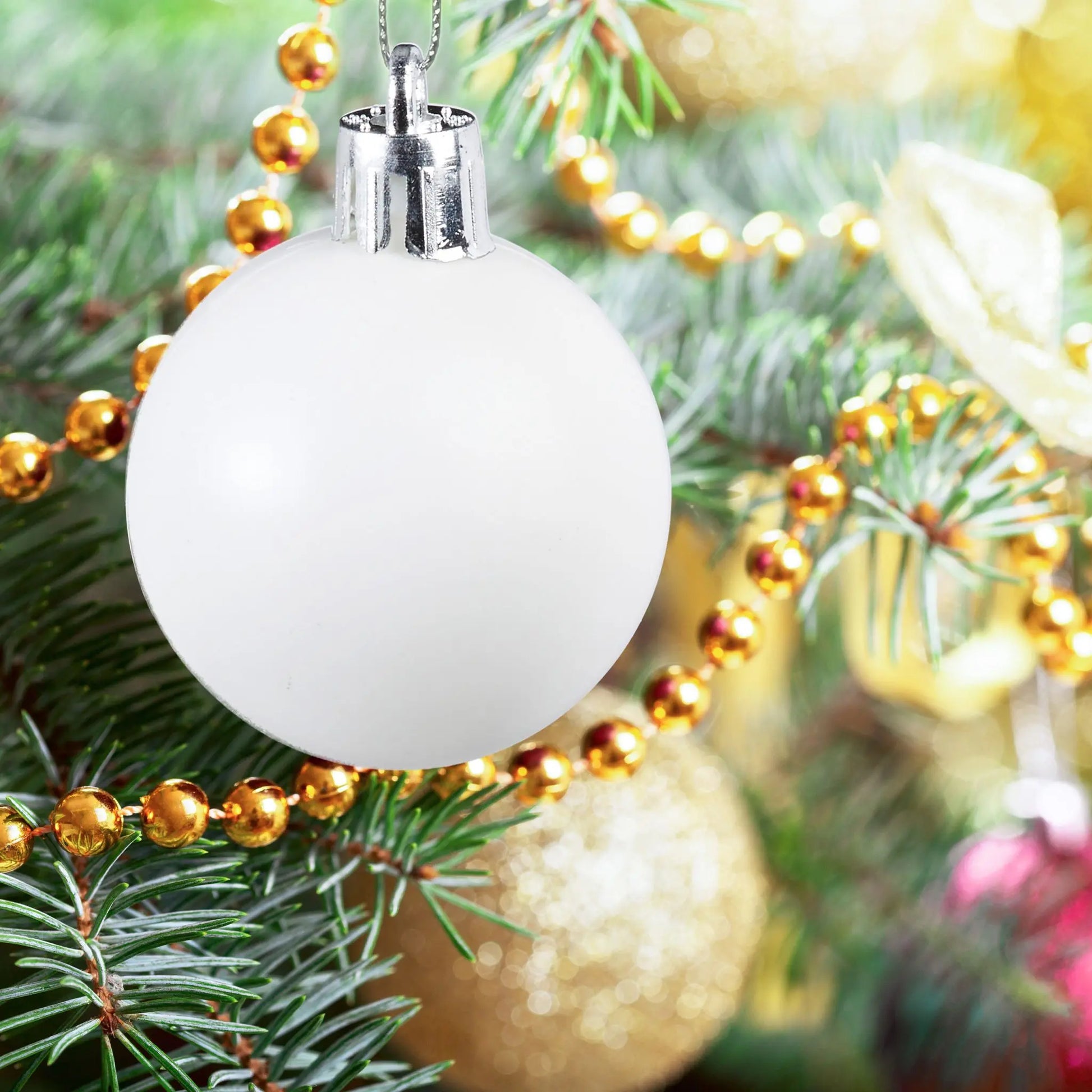 Weihnachtskugeln 100er-Set Weiss-Silber von Relaxdays
