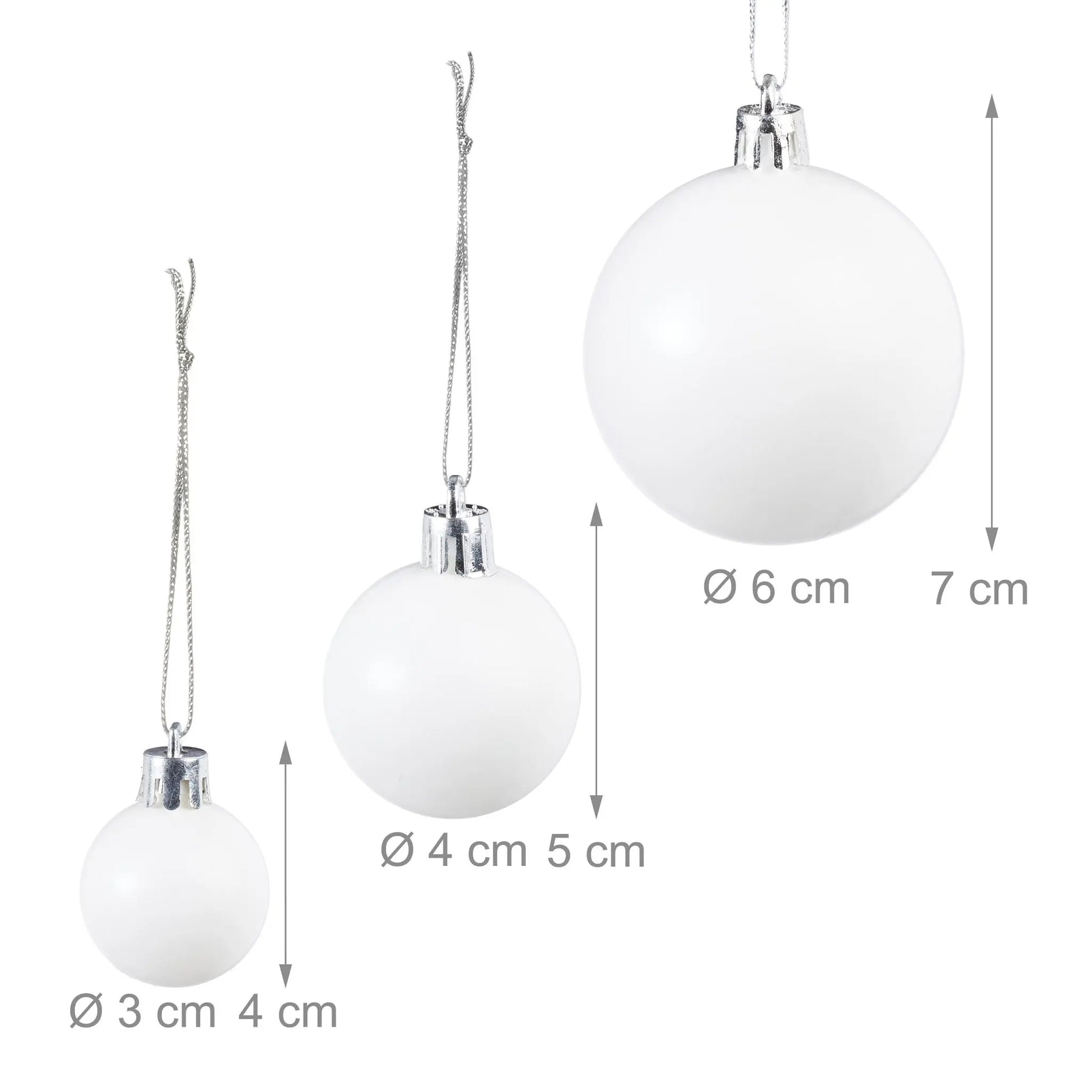 Weihnachtskugeln 100er-Set Weiss-Silber von Relaxdays