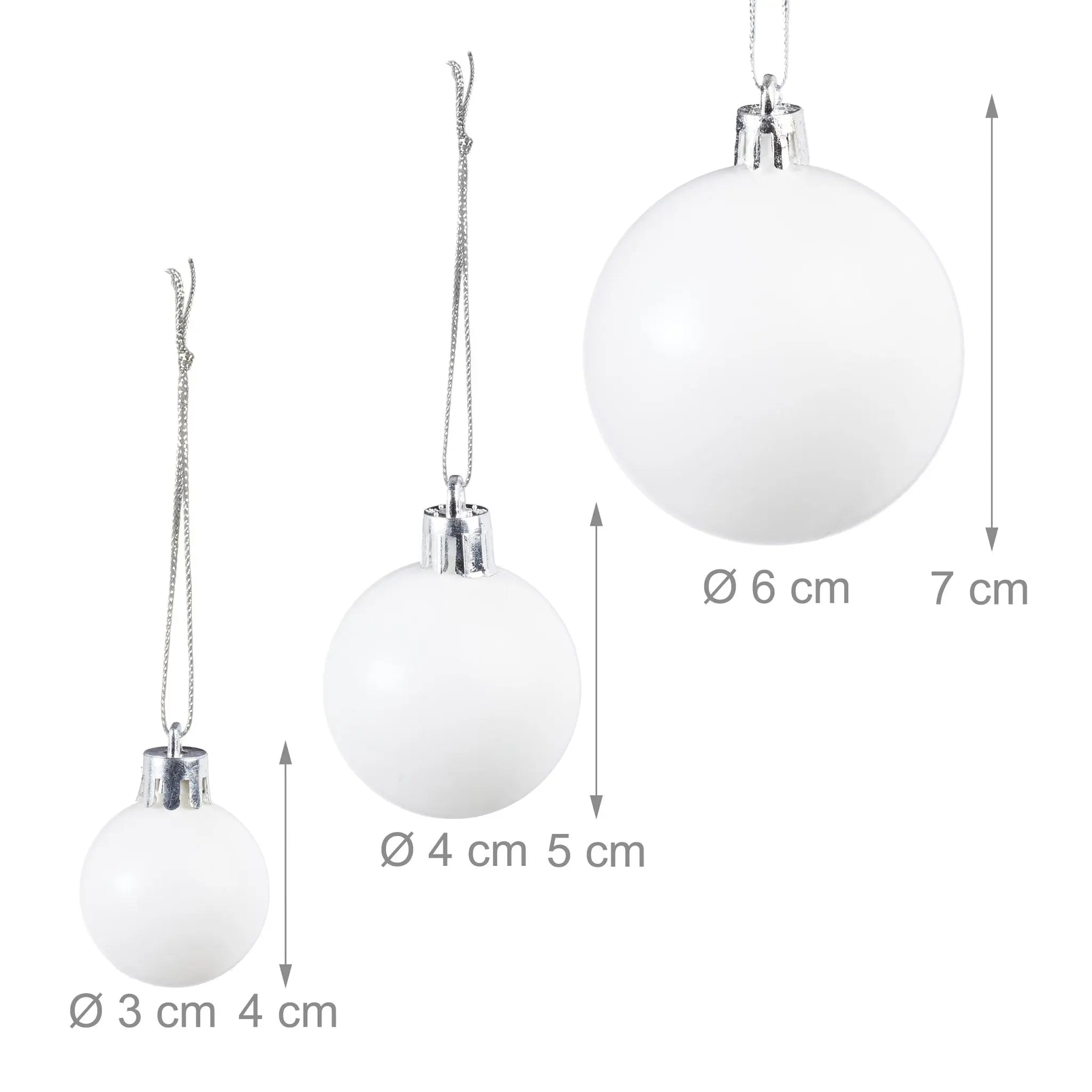 Weihnachtskugeln 100er-Set Weiss-Silber von Relaxdays