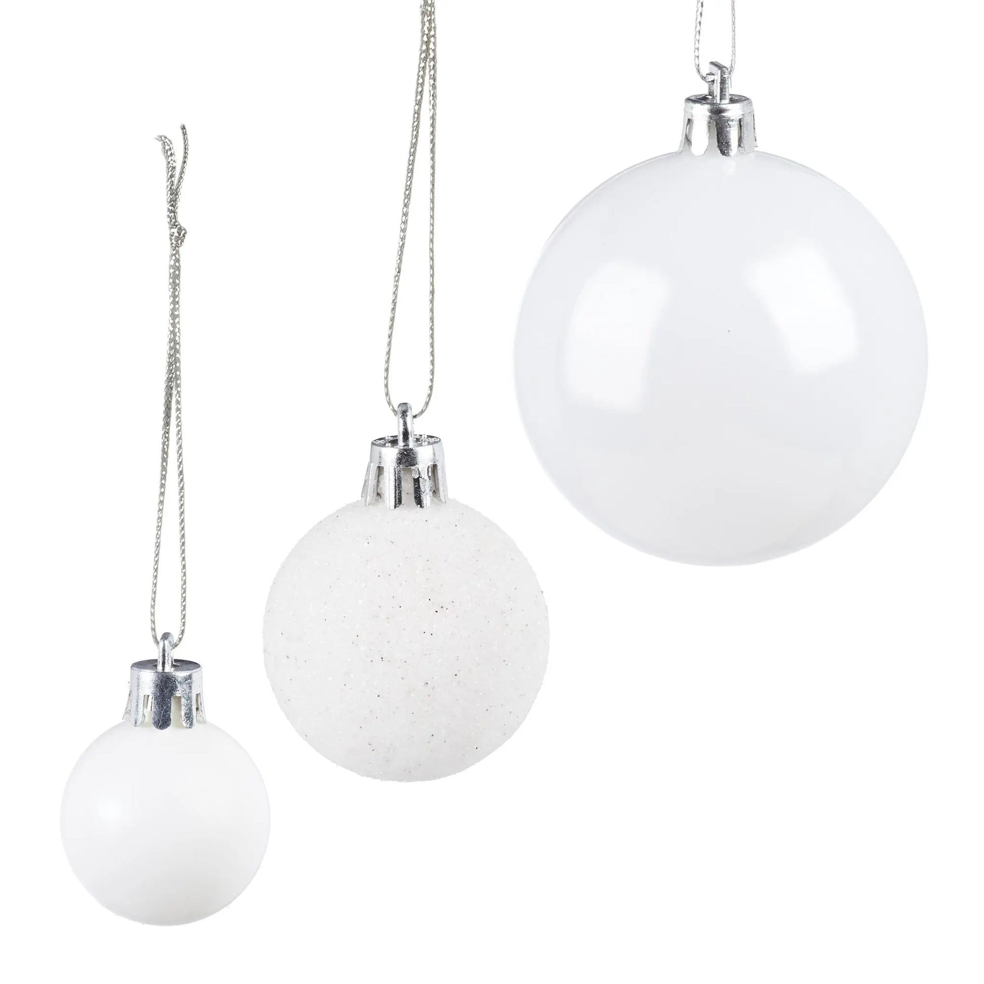 Weihnachtskugeln 100er-Set Weiss-Silber von Relaxdays