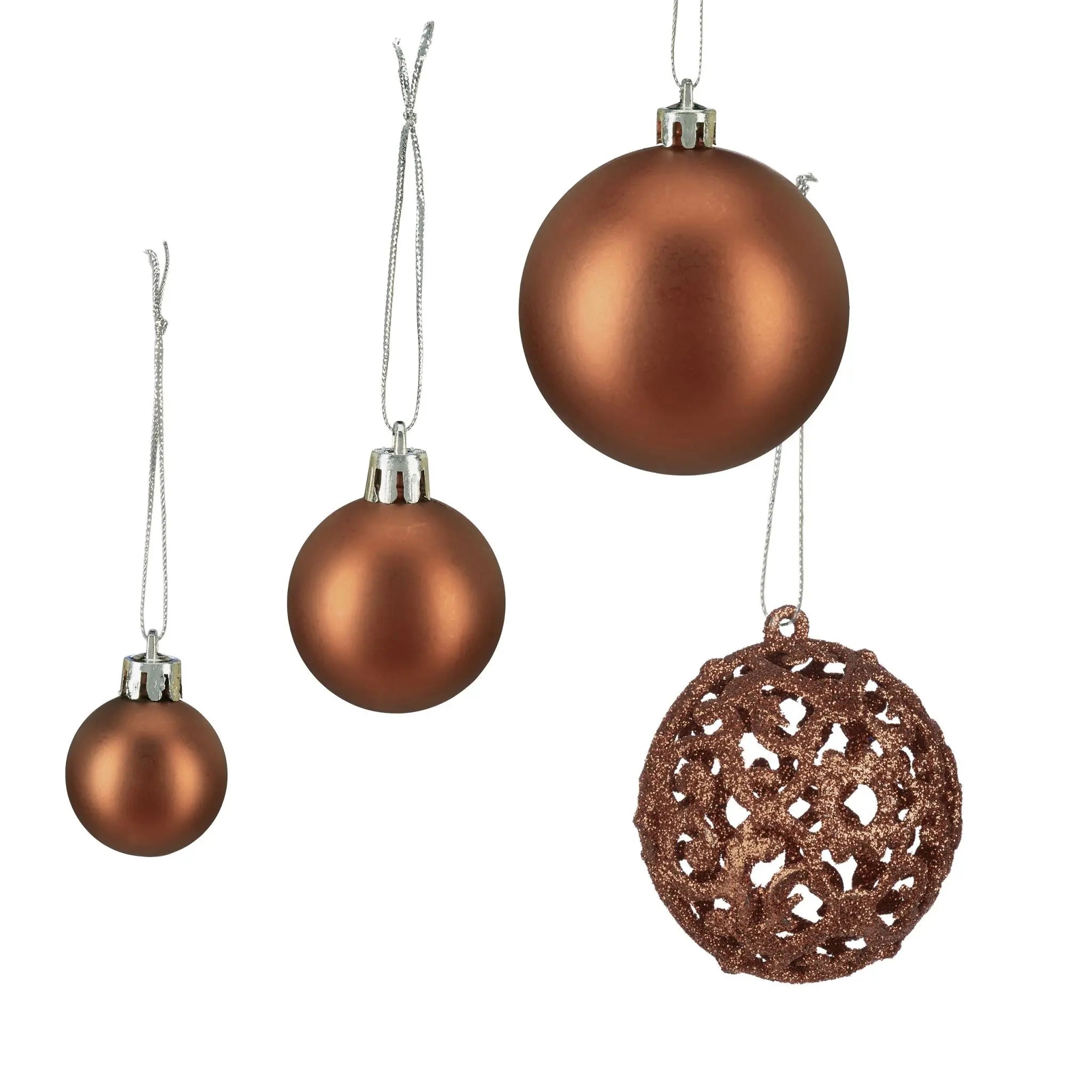 Weihnachtskugeln 100er-Set Braun-Silber von Relaxdays