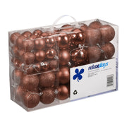 Weihnachtskugeln 100er-Set Braun-Silber von Relaxdays