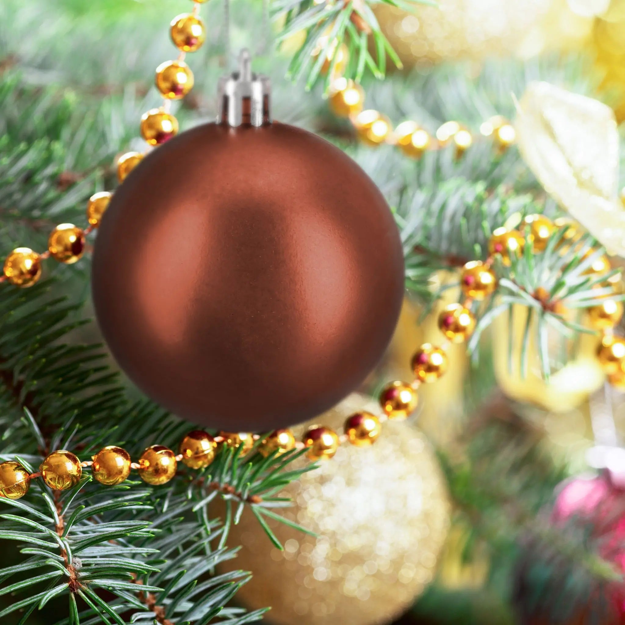 Weihnachtskugeln 100er-Set Braun-Silber von Relaxdays