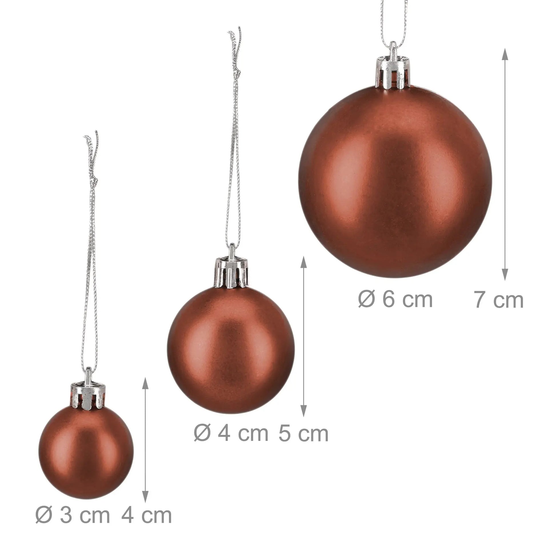 Weihnachtskugeln 100er-Set Braun-Silber von Relaxdays