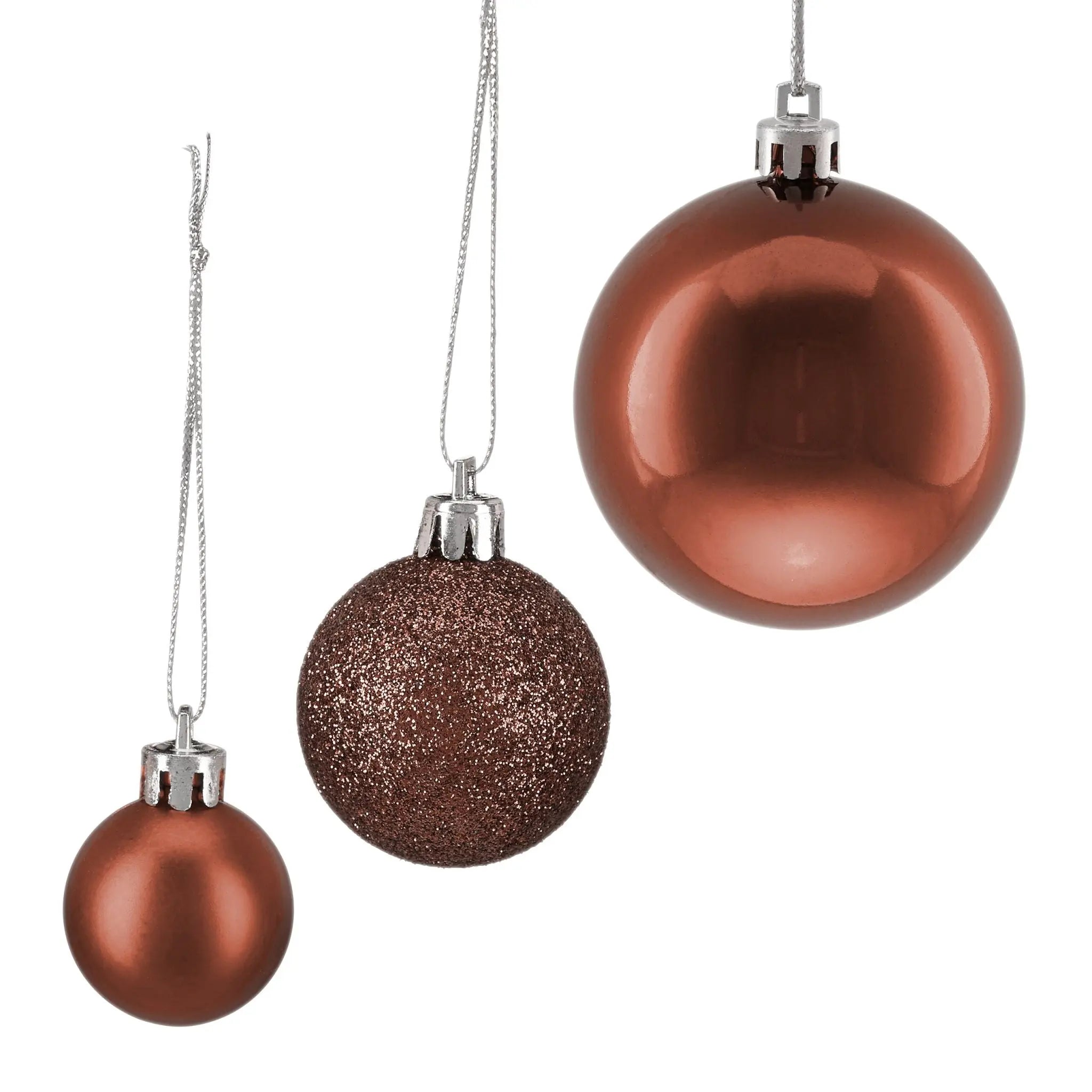 Weihnachtskugeln 100er-Set Braun-Silber von Relaxdays