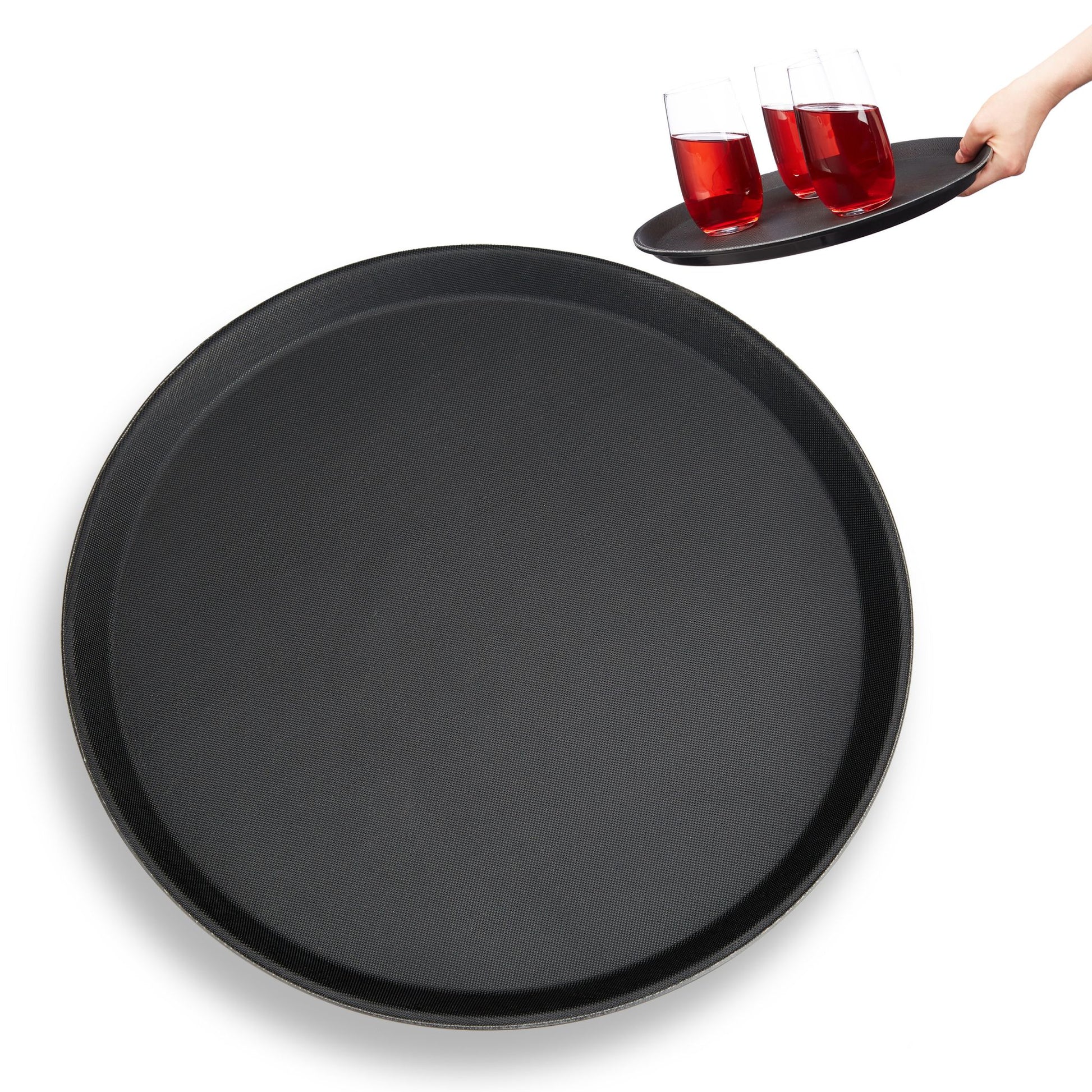 Gastro Tablett rund Schwarz von Relaxdays