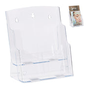 Prospekthalter A4 / DIN Lang 2 Etagen Transparent von Relaxdays