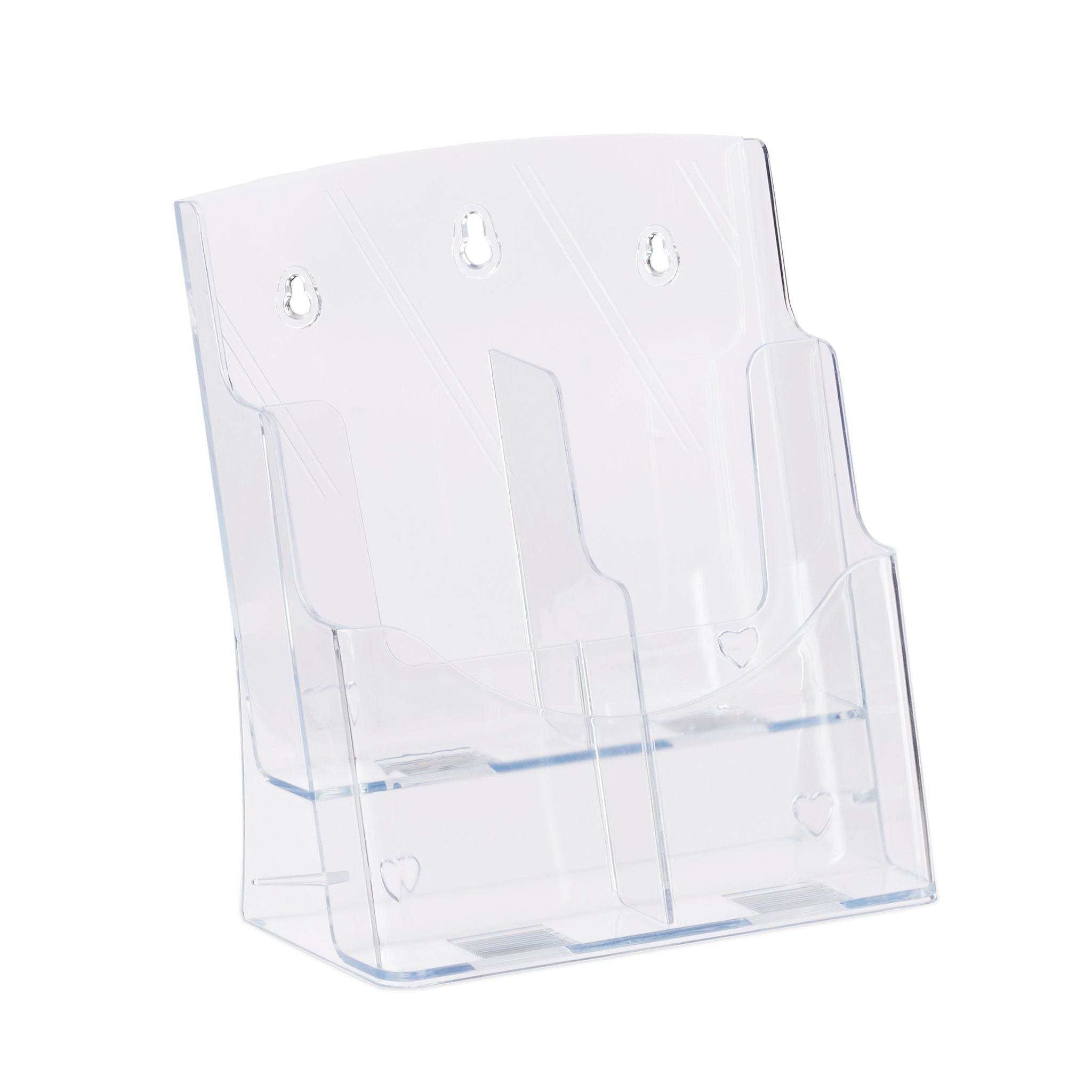 Prospekthalter A4 / DIN Lang 2 Etagen Transparent von Relaxdays