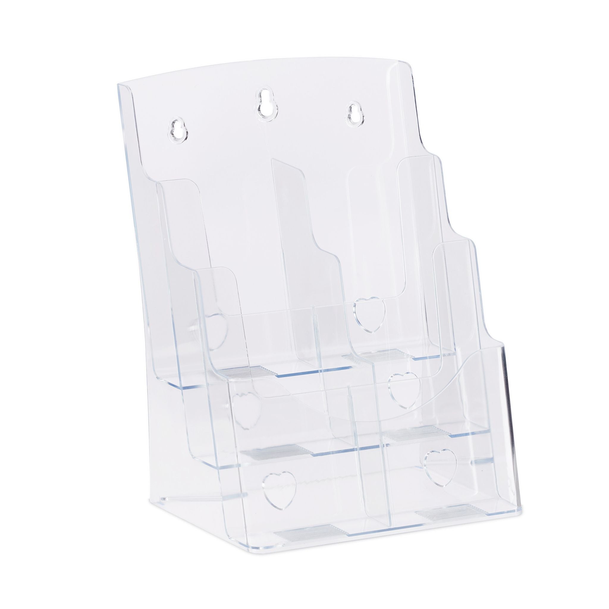 Prospekthalter A4 / DIN Lang 3 Etagen Transparent von Relaxdays