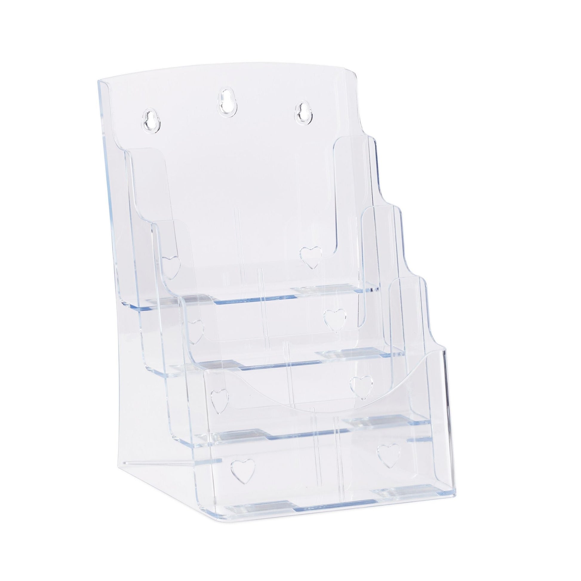 Prospekthalter A4 / DIN Lang 4 Etagen Transparent von Relaxdays