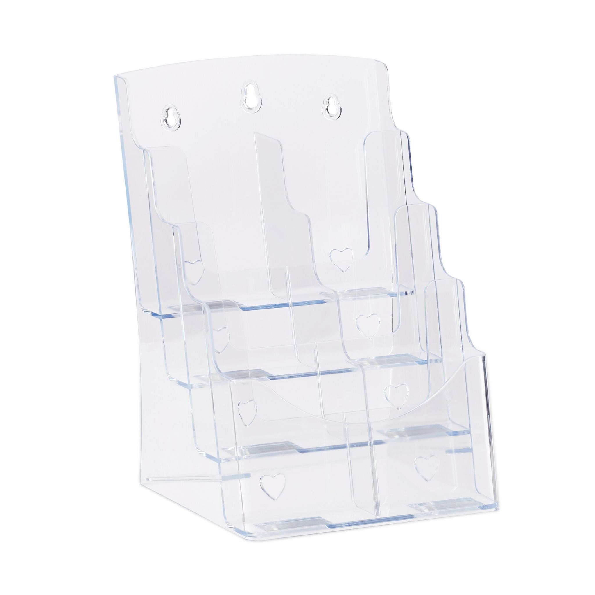 Prospekthalter A4 / DIN Lang 4 Etagen Transparent von Relaxdays