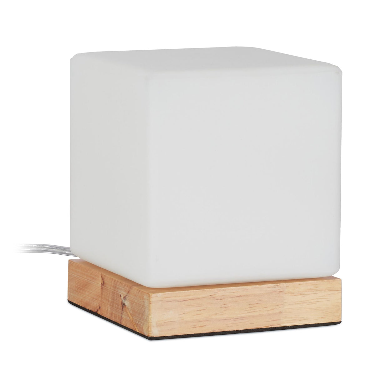 Tischlampe Milchglas Weiss-Hellbraun von Relaxdays