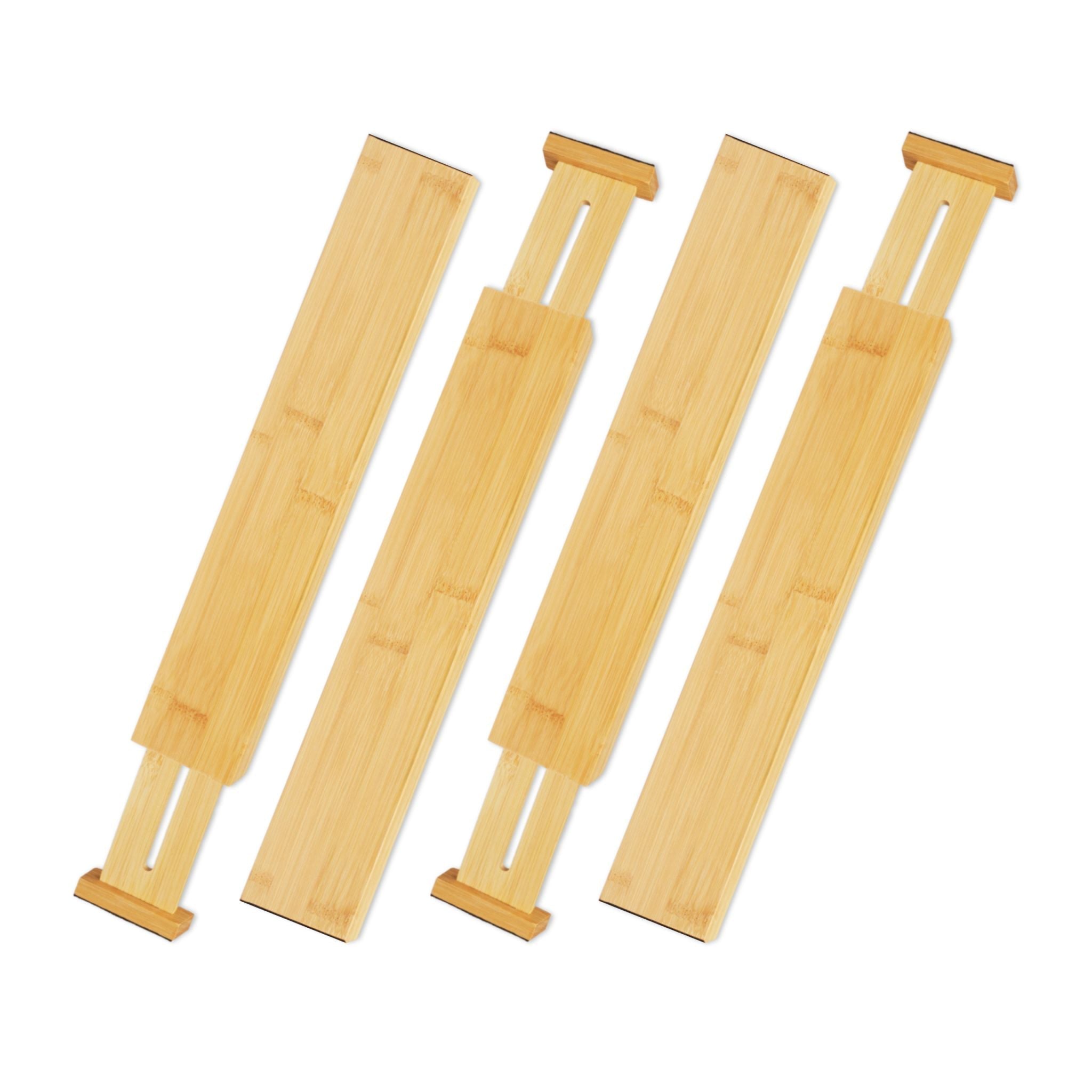 Schubladentrenner Bambus 4er-Set Hellbraun von Relaxdays
