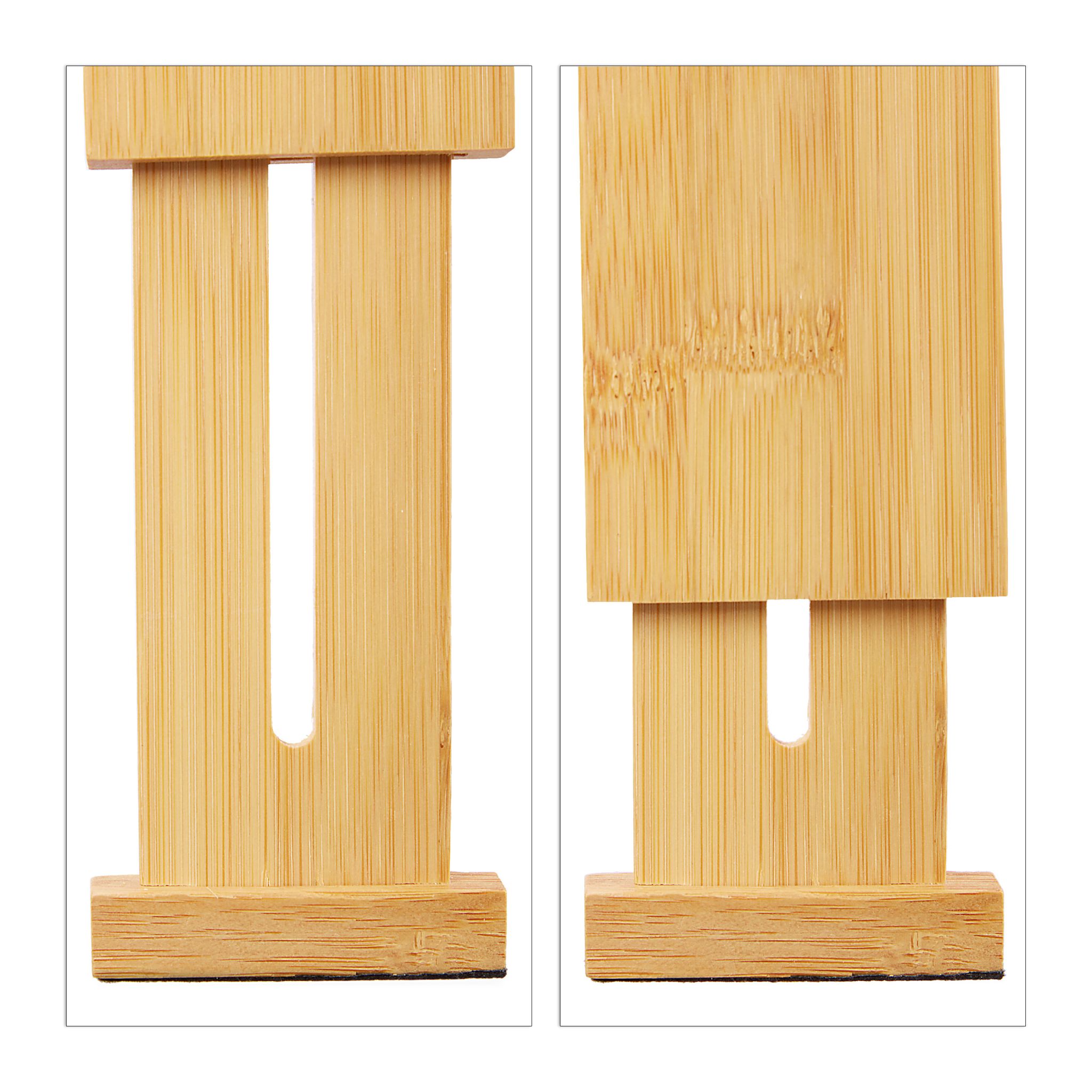 Schubladentrenner Bambus 4er-Set Hellbraun von Relaxdays