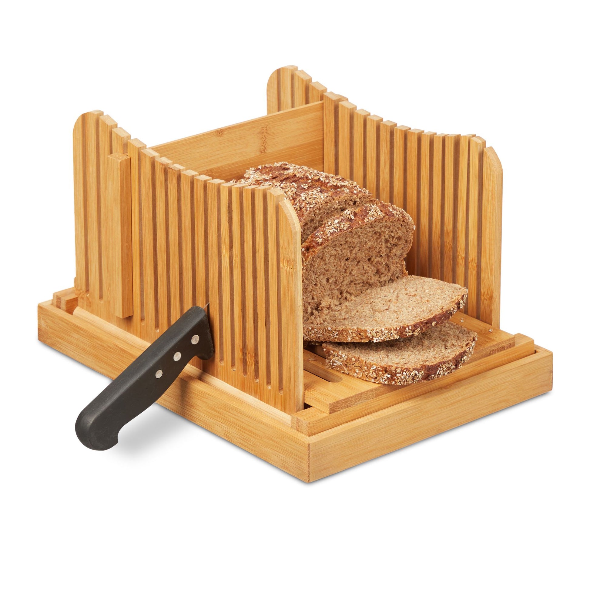 Brotschneidehilfe Bambus Hellbraun von Relaxdays