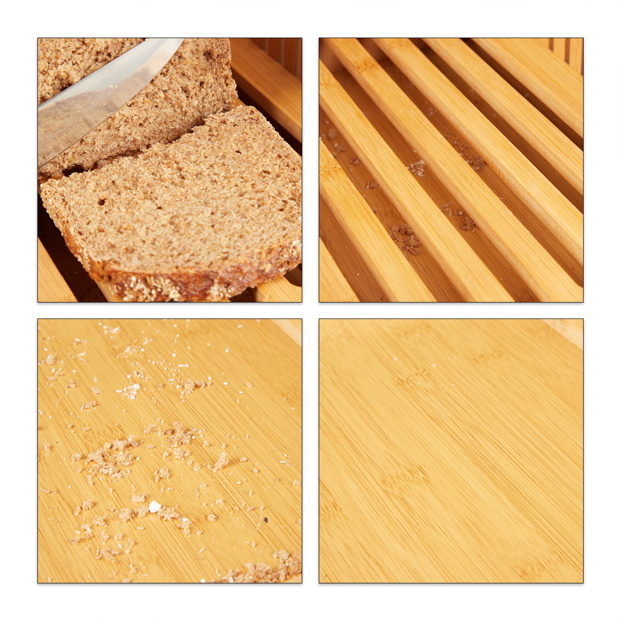 Brotschneidehilfe Bambus Hellbraun von Relaxdays