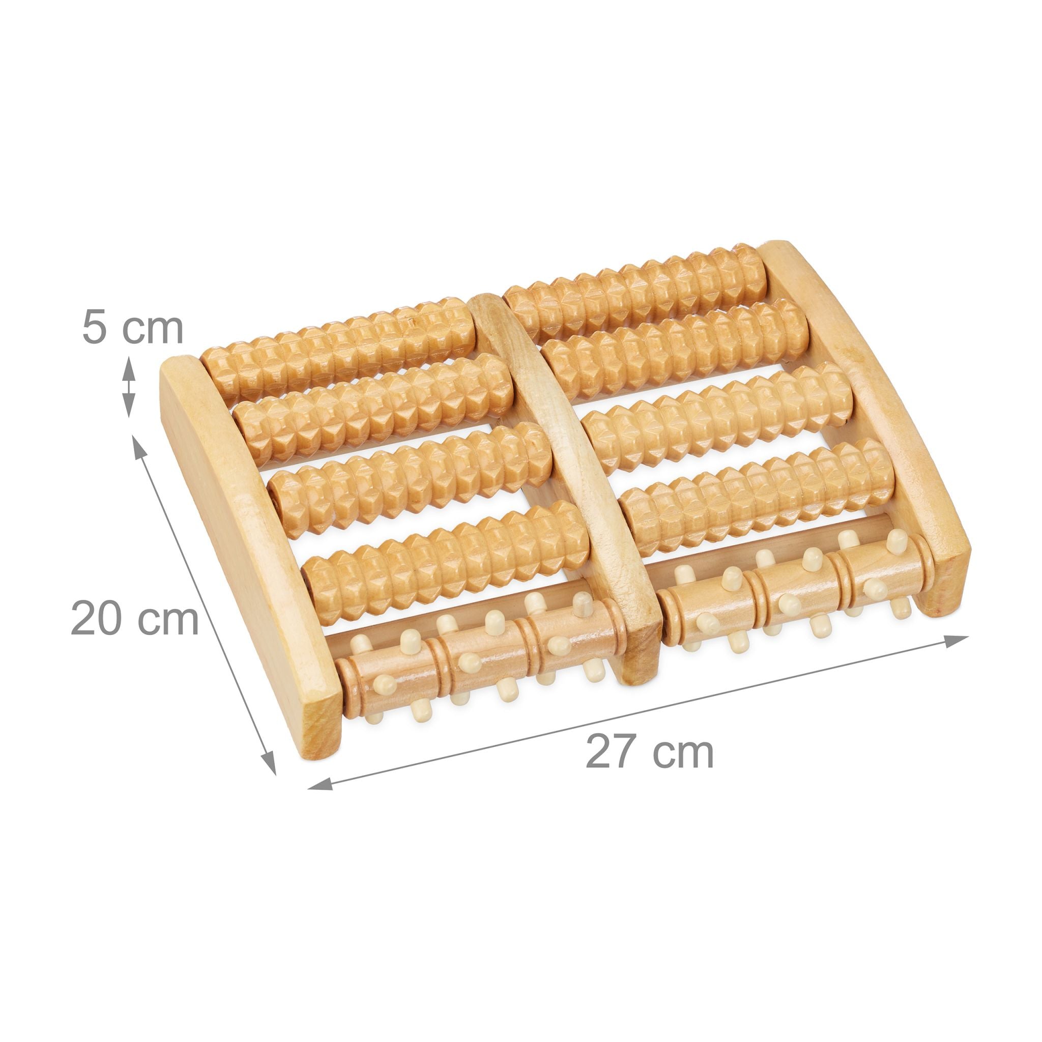 Fussmassageroller Holz Hellbraun von Relaxdays