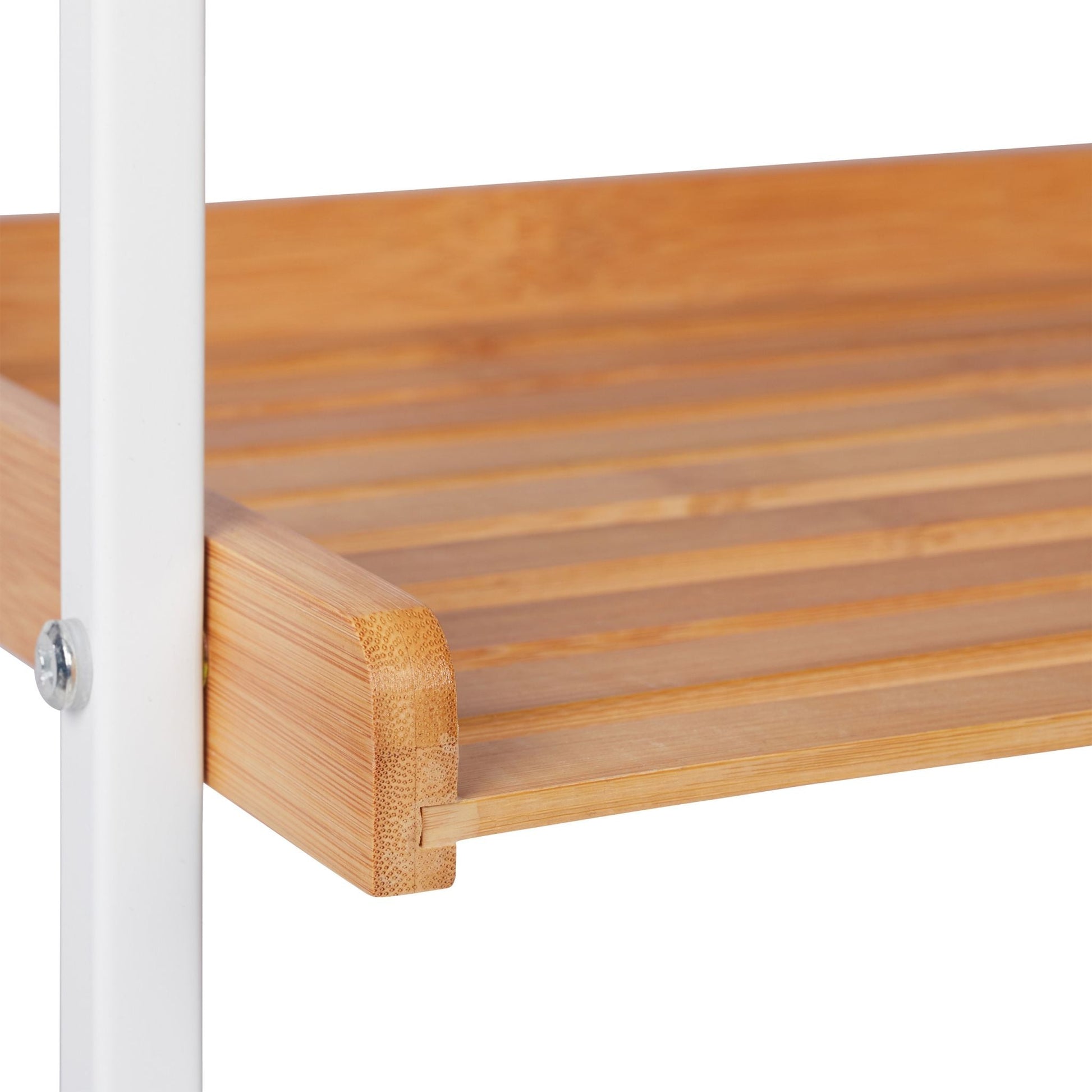Stummer Diener auf Rollen mit 2 Ablagen Weiss-Hellbraun von Relaxdays