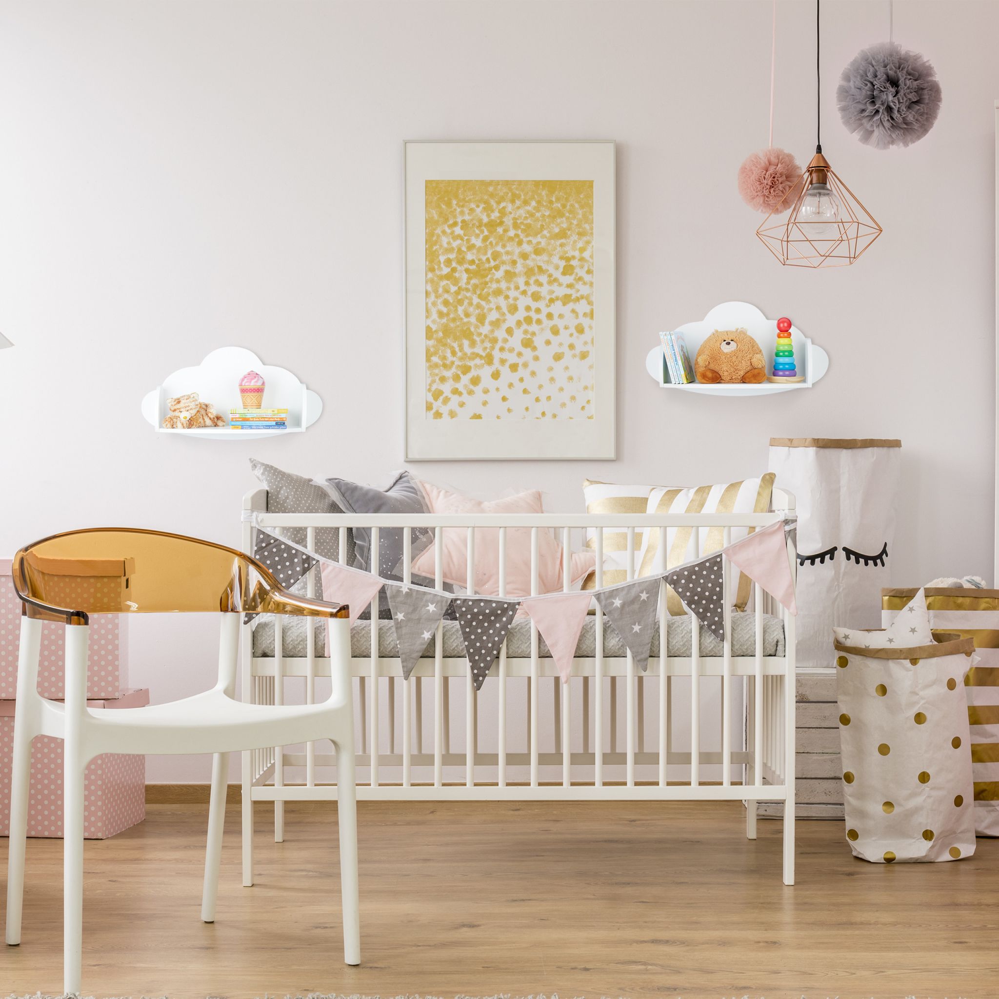 Wandregal Wolke Kinderzimmer Weiss von Relaxdays