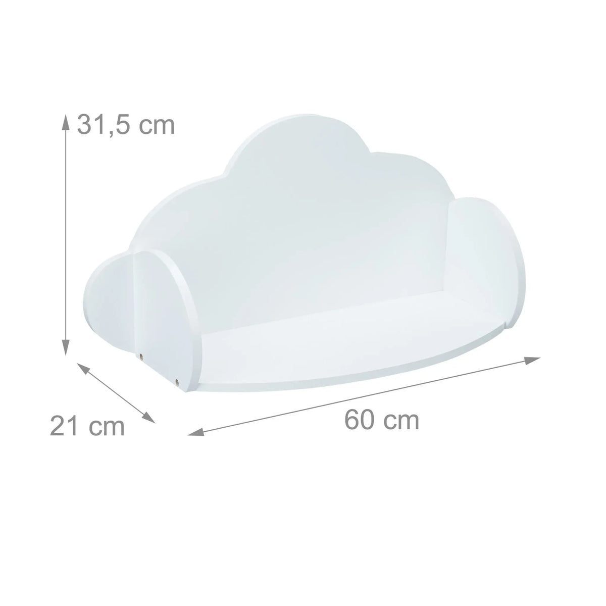 Wandregal Wolke Kinderzimmer Weiss von Relaxdays