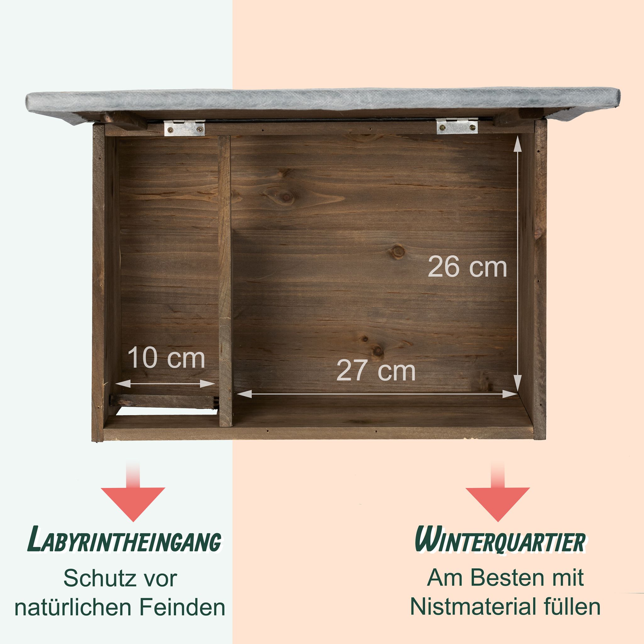 Igelhaus Bausatz Dunkelbraun-Grau von Relaxdays