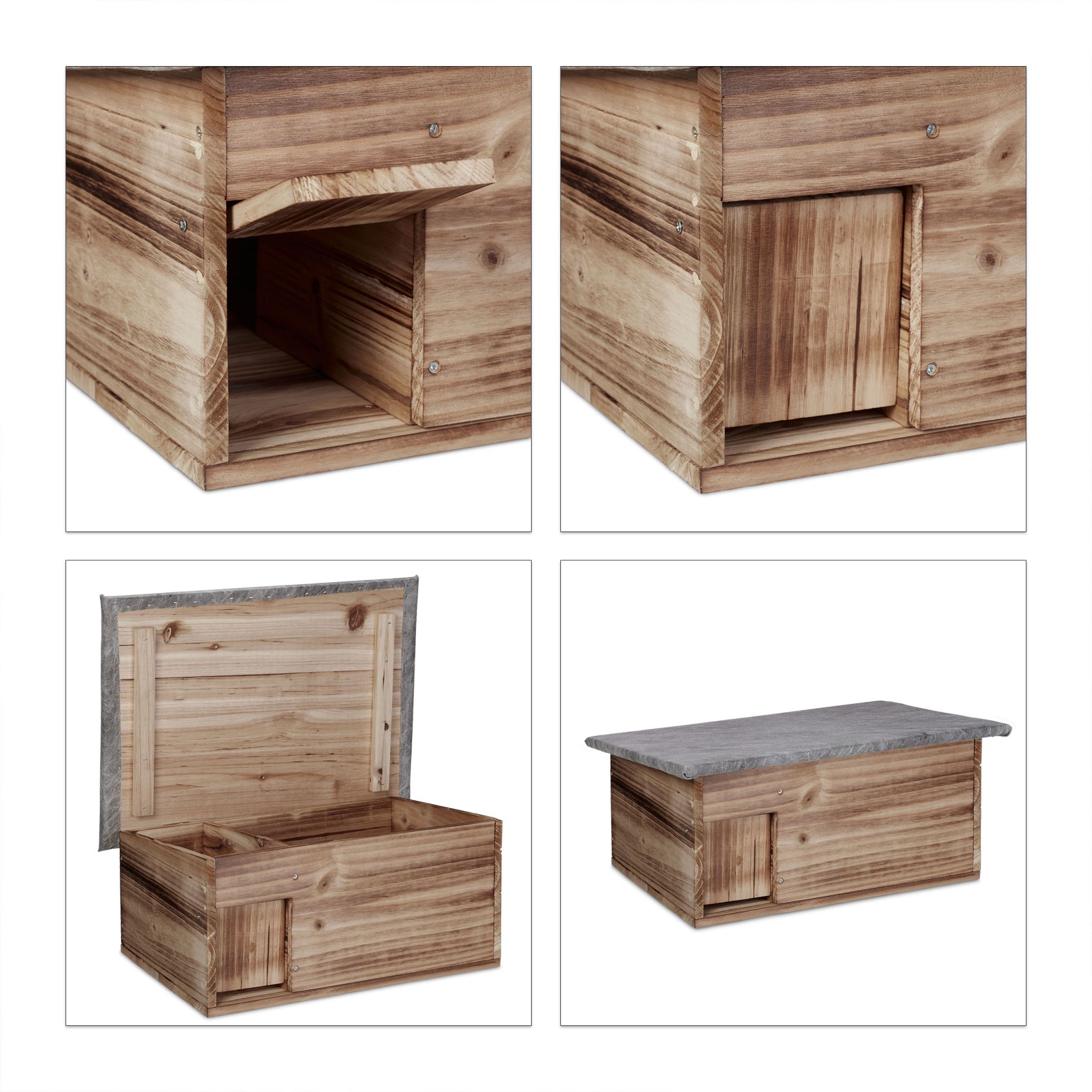 Igelhaus Bausatz Braun-Grau von Relaxdays