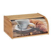 Brotkasten Bambus mit Rolldeckel Hellbraun von Relaxdays