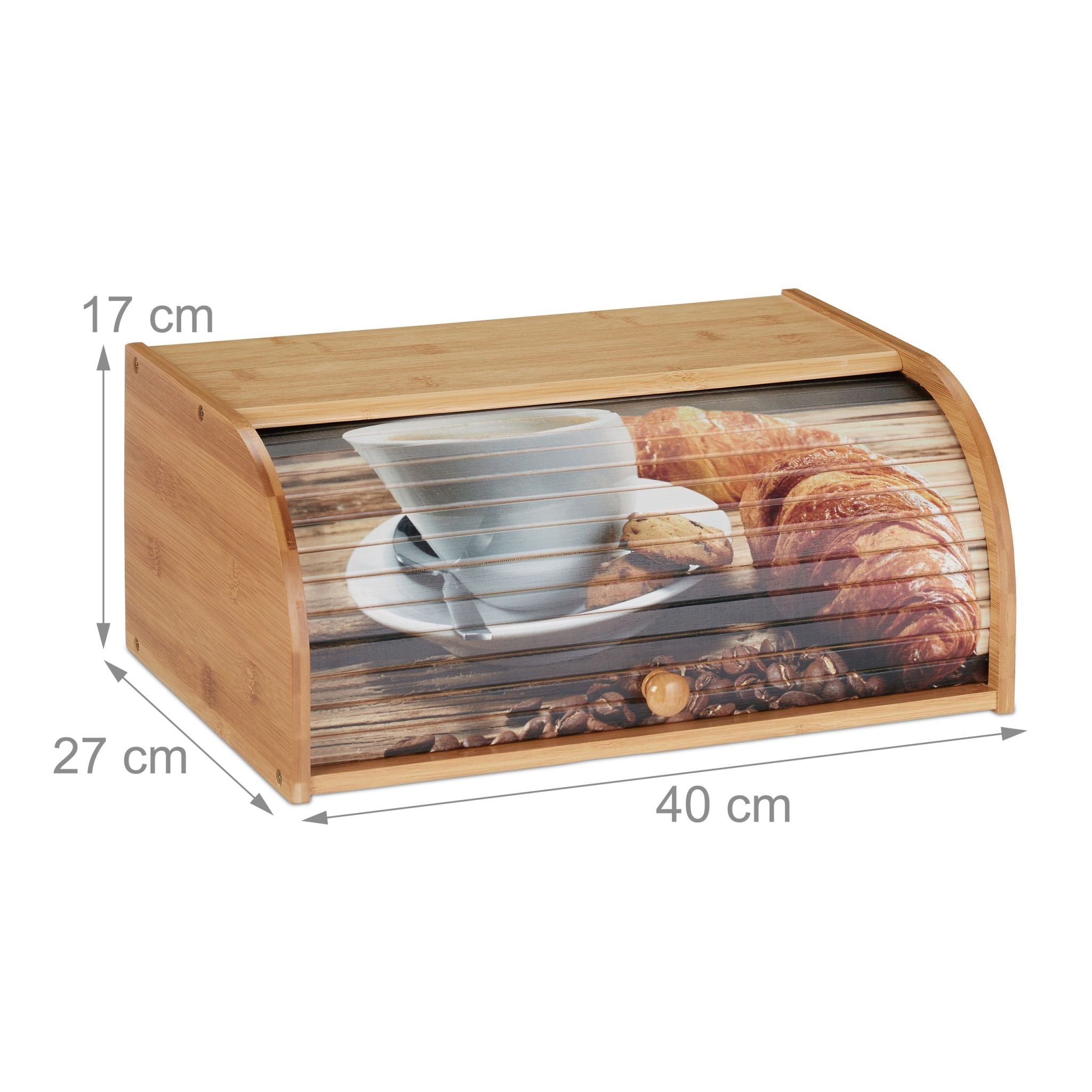 Brotkasten Bambus mit Rolldeckel Hellbraun von Relaxdays