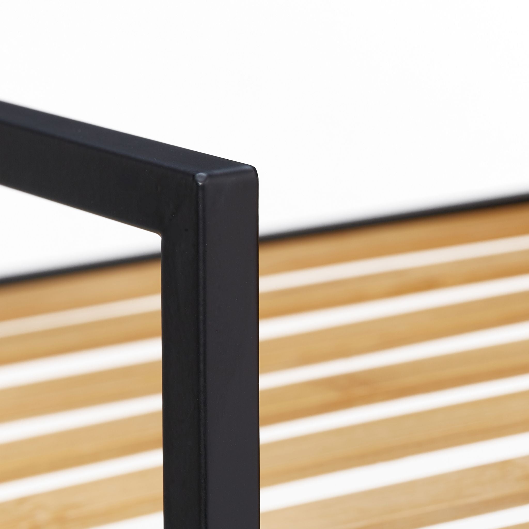 Standregal Bambus & Metall Hellbraun-Schwarz von Relaxdays