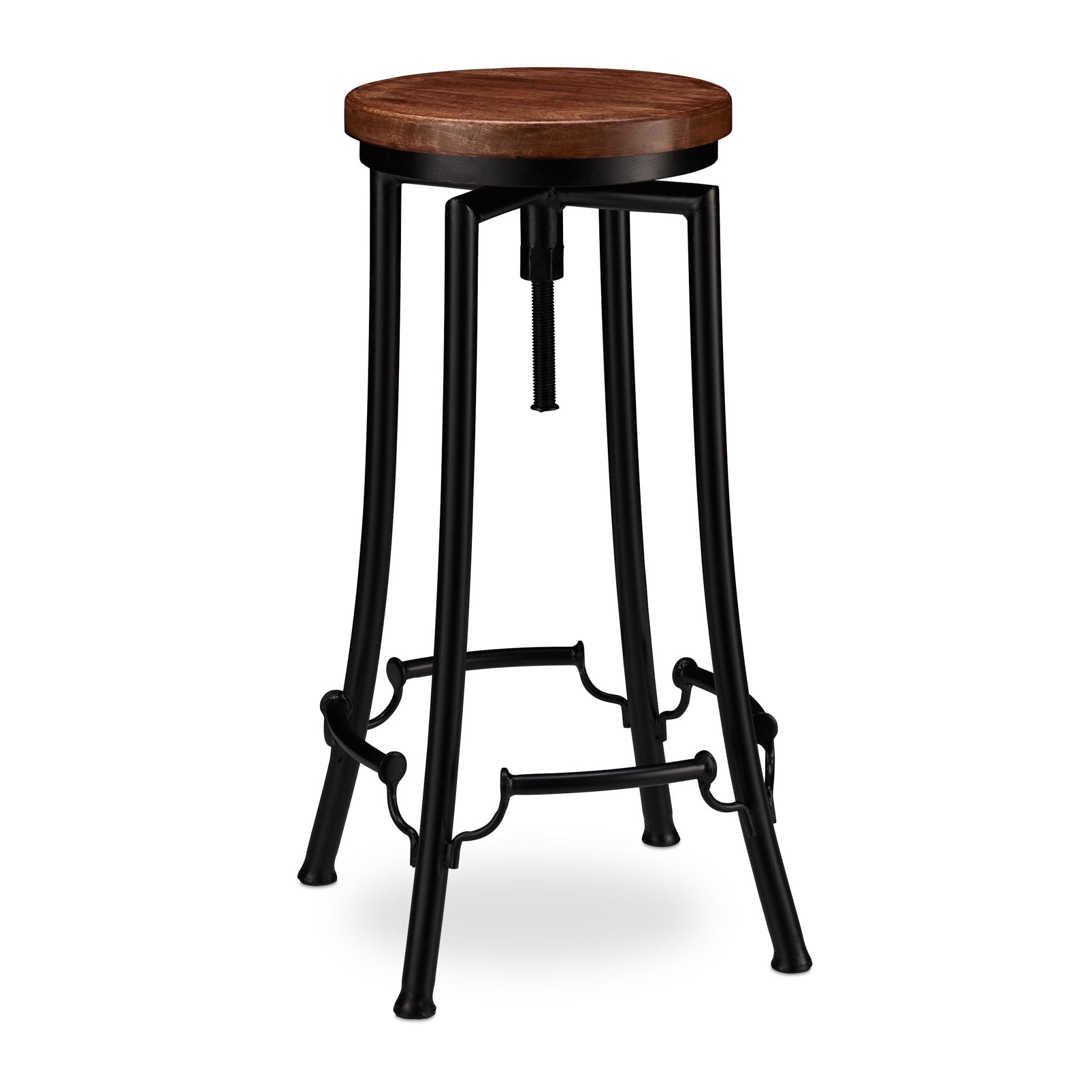 Barhocker industrial hoch Braun-Schwarz von Relaxdays