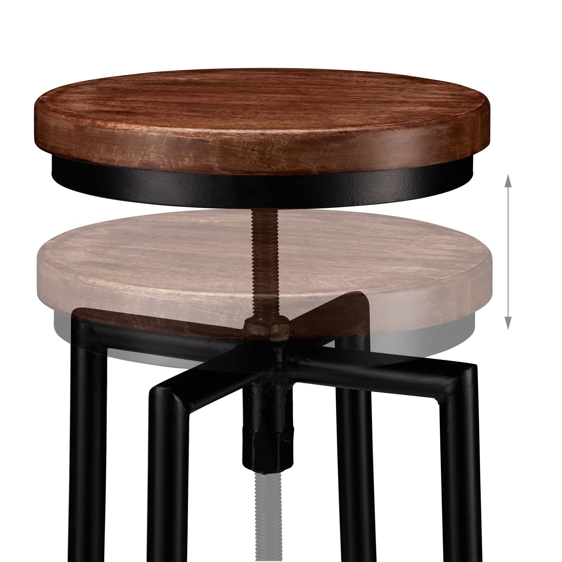 Barhocker industrial hoch Braun-Schwarz von Relaxdays