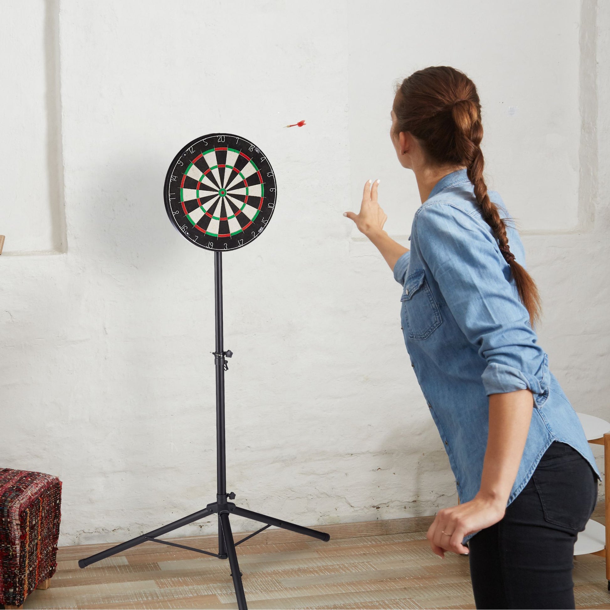Mobiler Dartständer Schwarz von Relaxdays