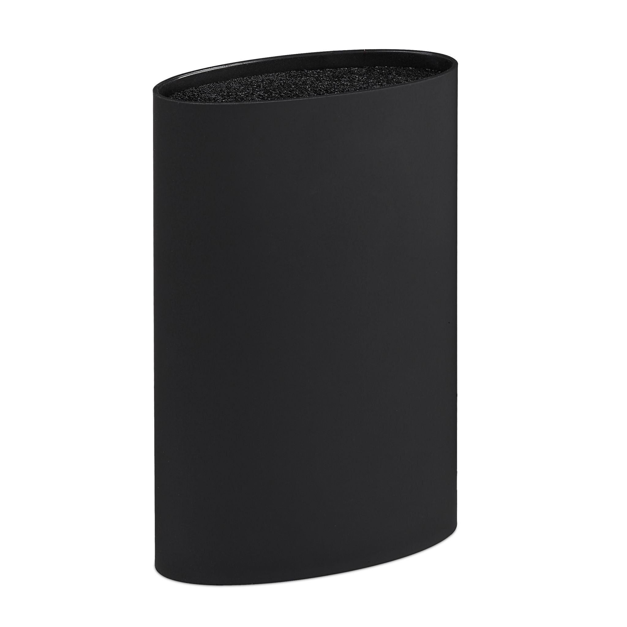 Messerblock oval Schwarz von Relaxdays
