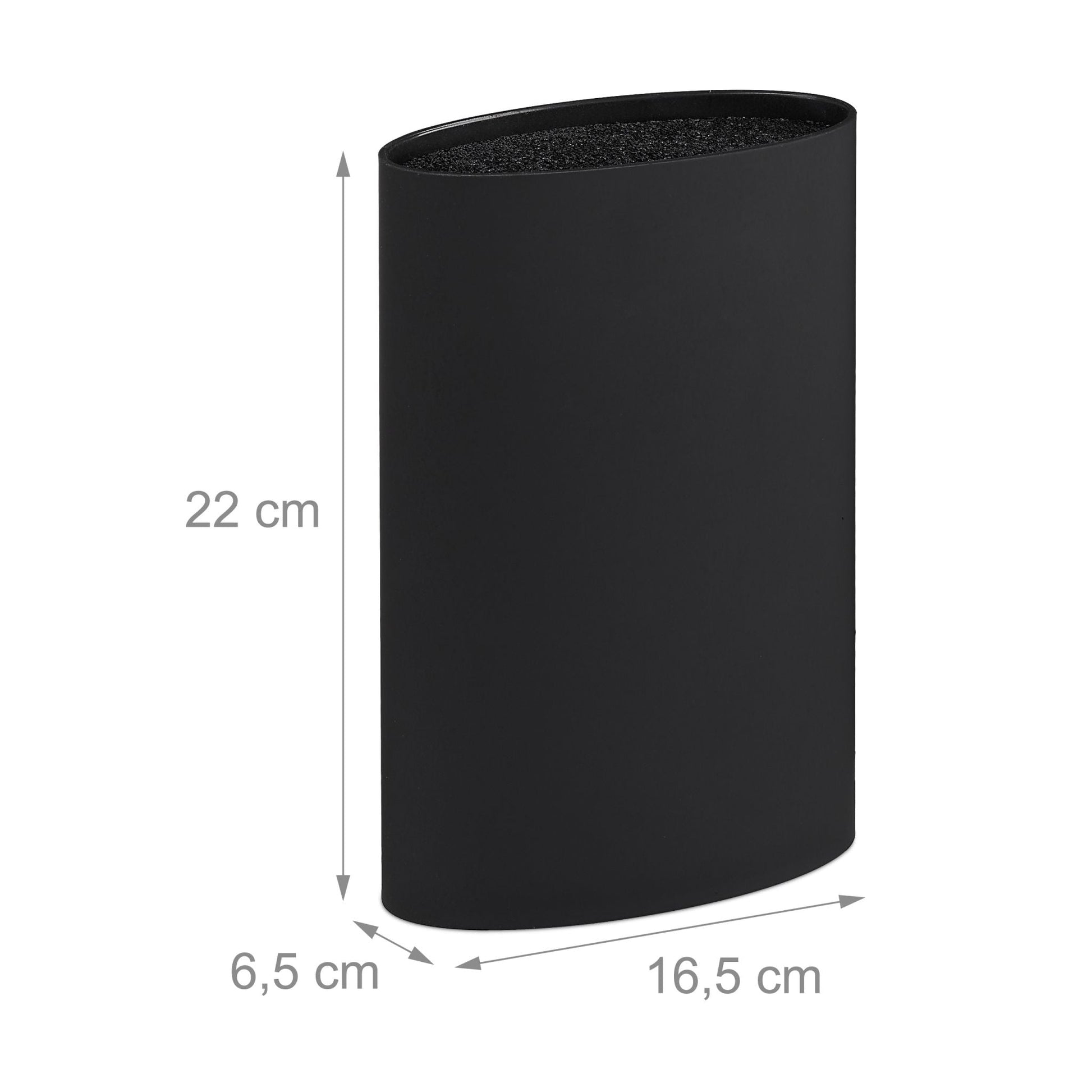 Messerblock oval Schwarz von Relaxdays