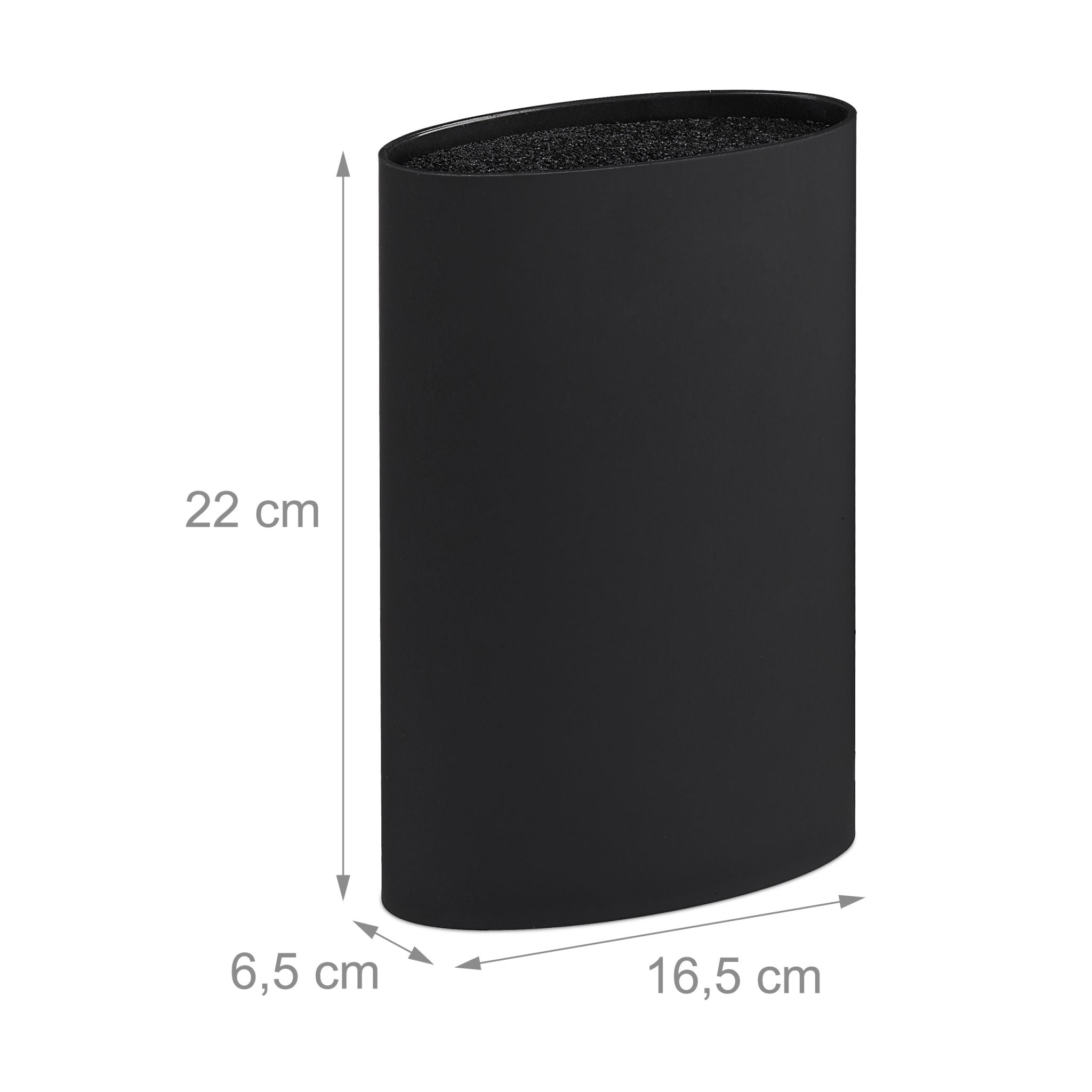 Messerblock oval Schwarz von Relaxdays