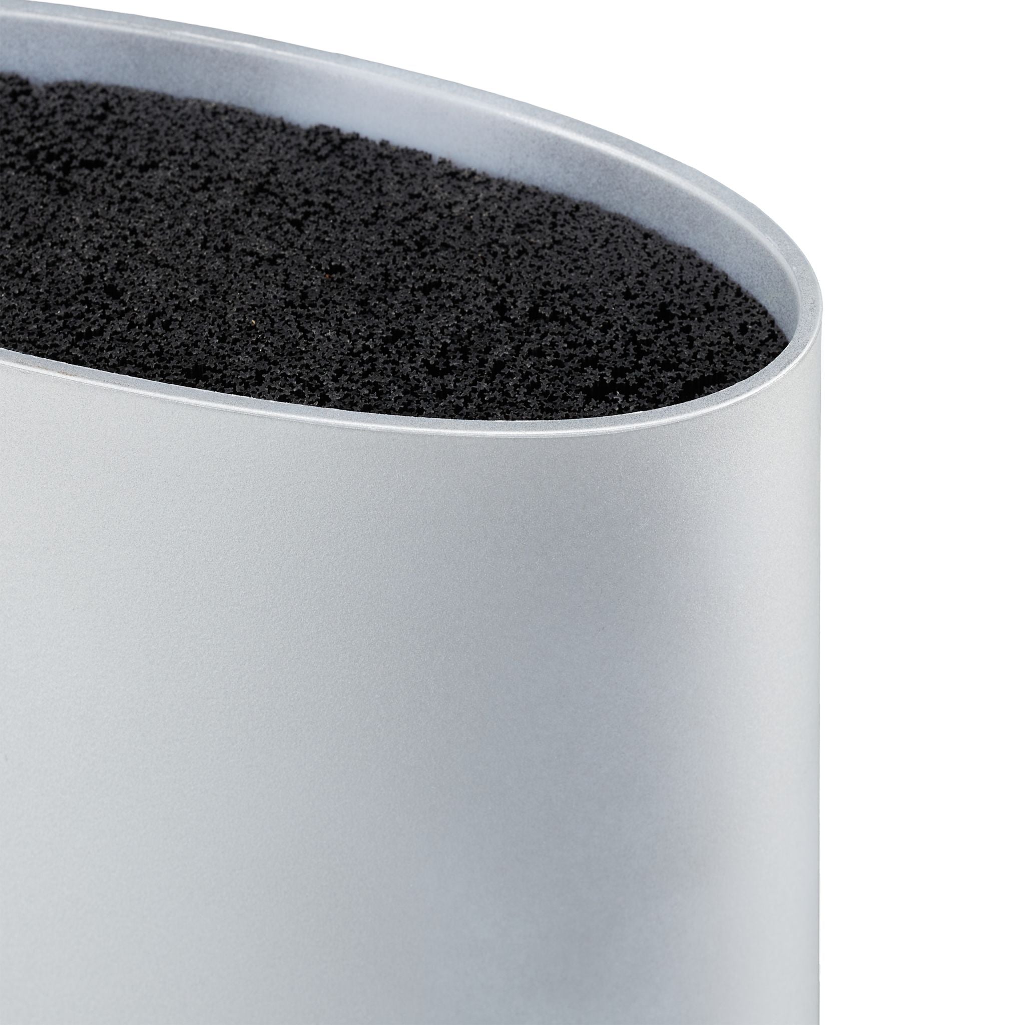 Messerblock oval Schwarz-Silber von Relaxdays