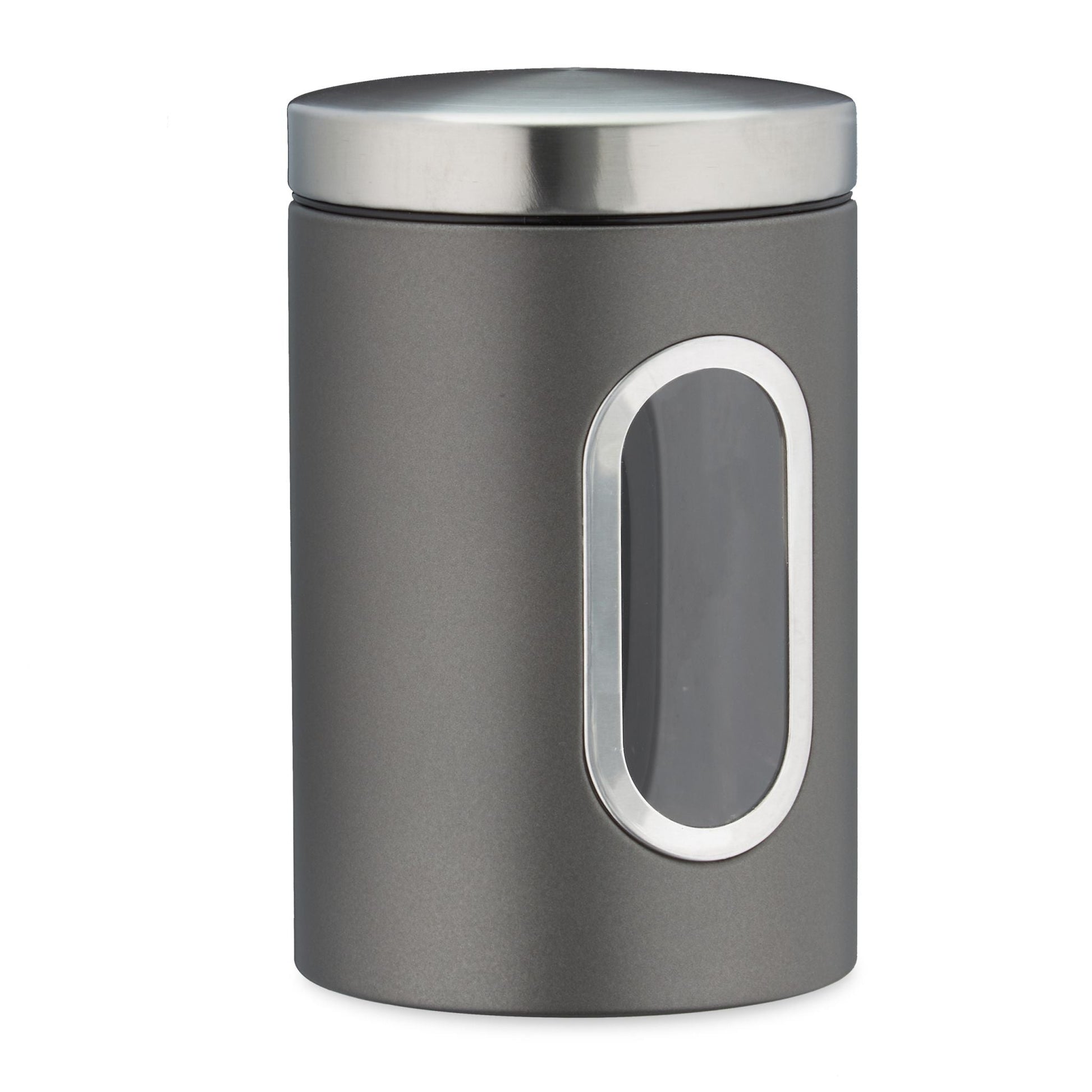 Vorratsdose mit Sichtfenster Silber-Transparent-Grau von Relaxdays