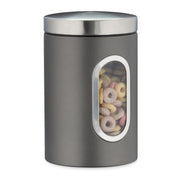 Vorratsdose mit Sichtfenster Silber-Transparent-Grau von Relaxdays