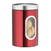 Vorratsdose mit Sichtfenster Rot-Silber-Transparent von Relaxdays